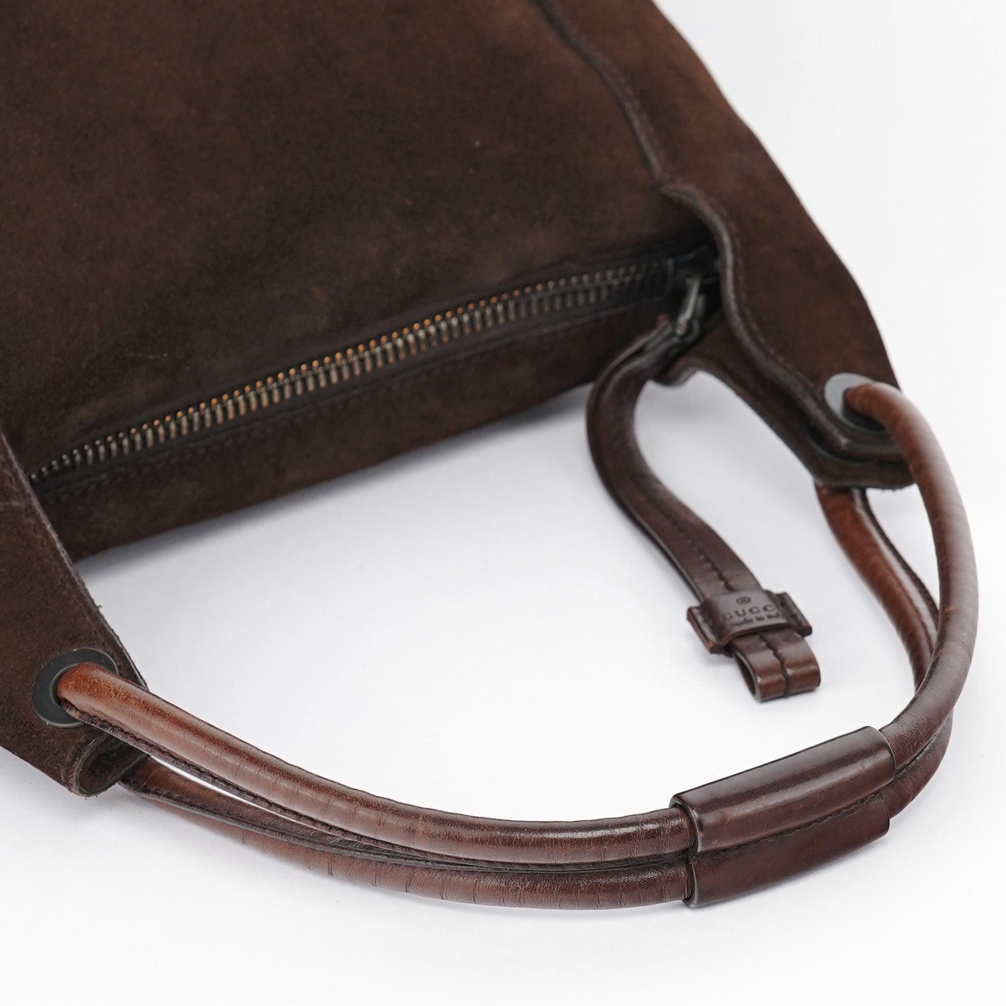 101333 Brown Suede Hobo Shoulder Bag