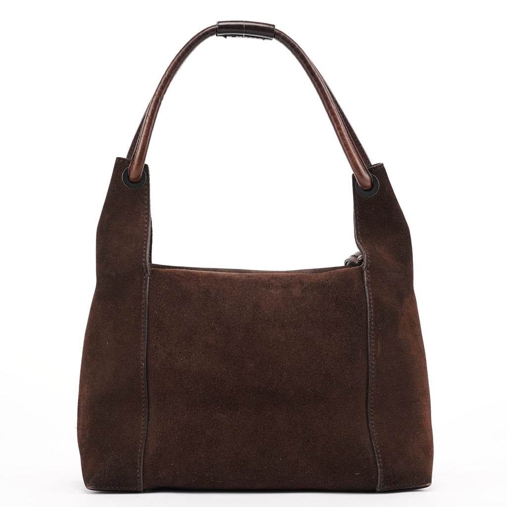 101333 Brown Suede Hobo Shoulder Bag
