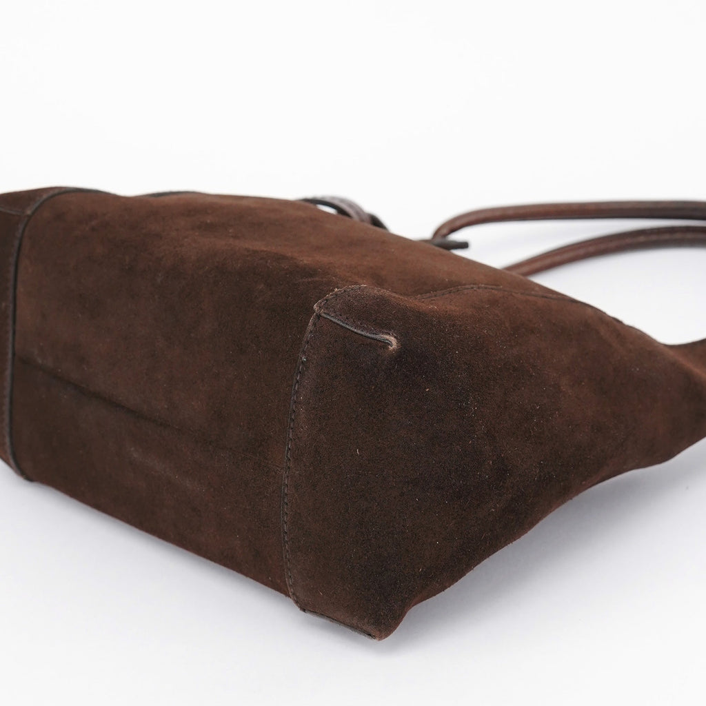 101333 Brown Suede Hobo Shoulder Bag