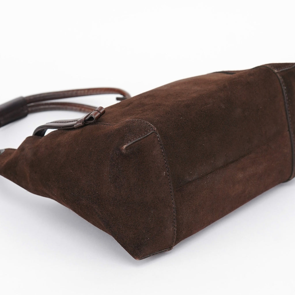 101333 Brown Suede Hobo Shoulder Bag