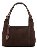 101333 Brown Suede Hobo Shoulder Bag