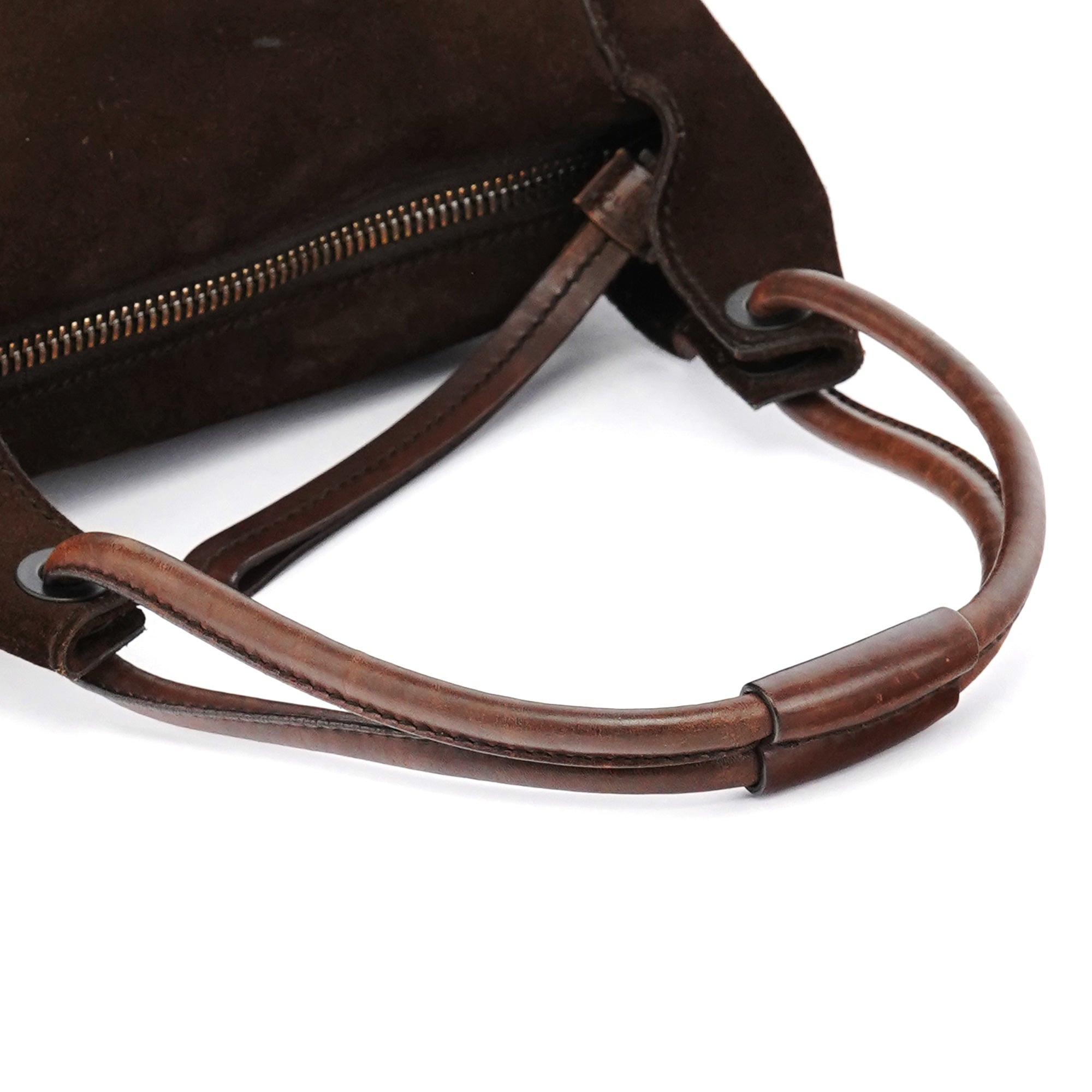 101333 Brown Suede Hobo Shoulder Bag