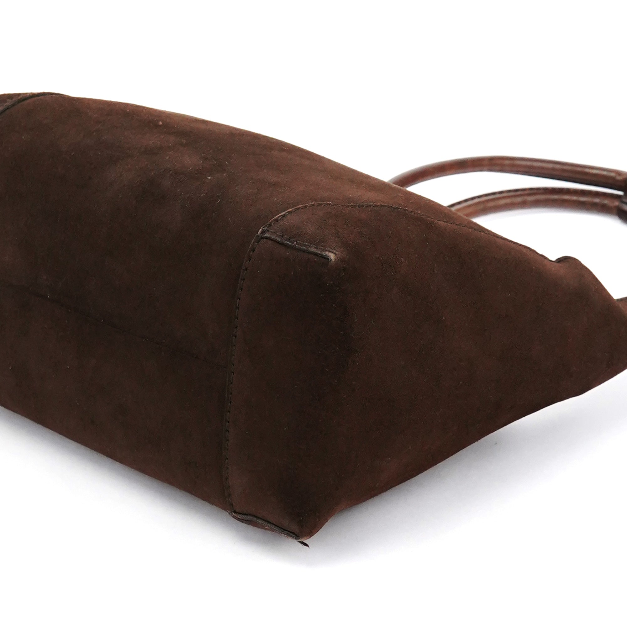 101333 Brown Suede Hobo Shoulder Bag