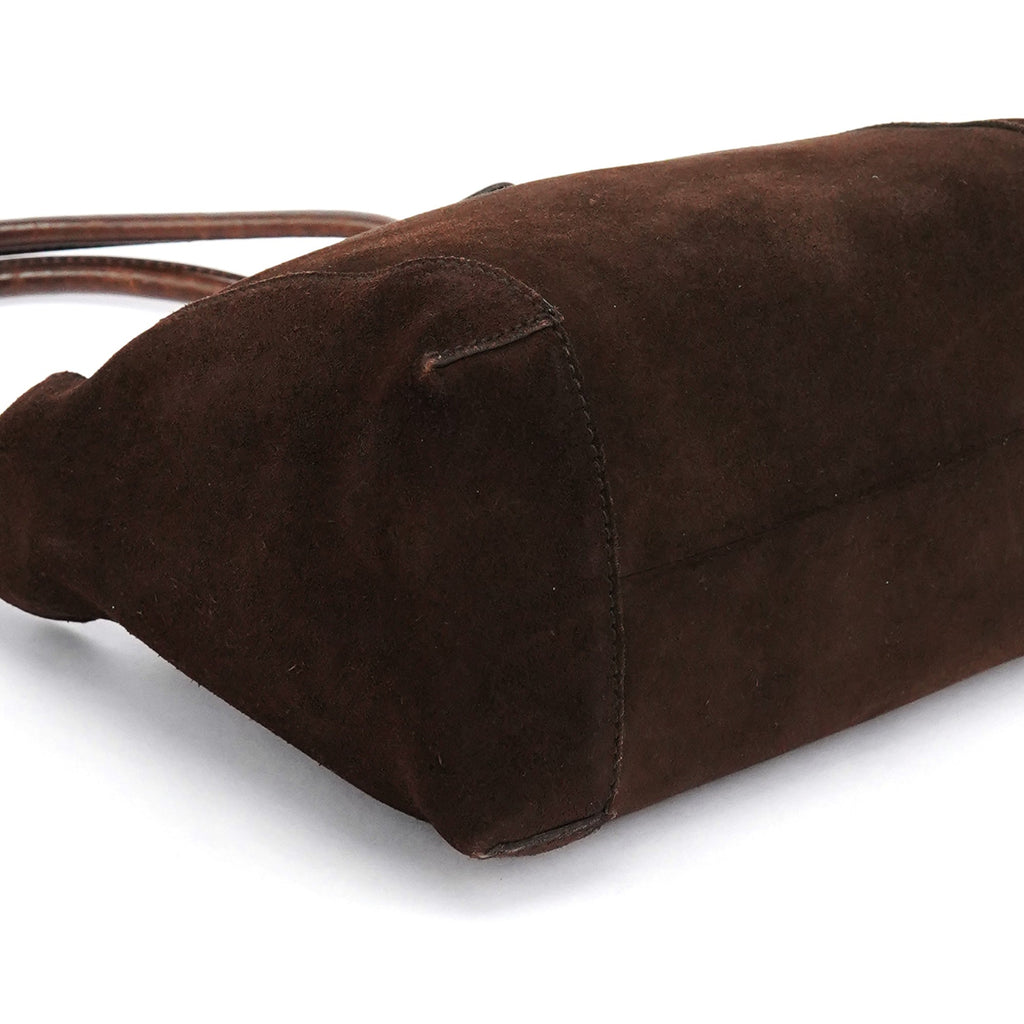101333 Brown Suede Hobo Shoulder Bag