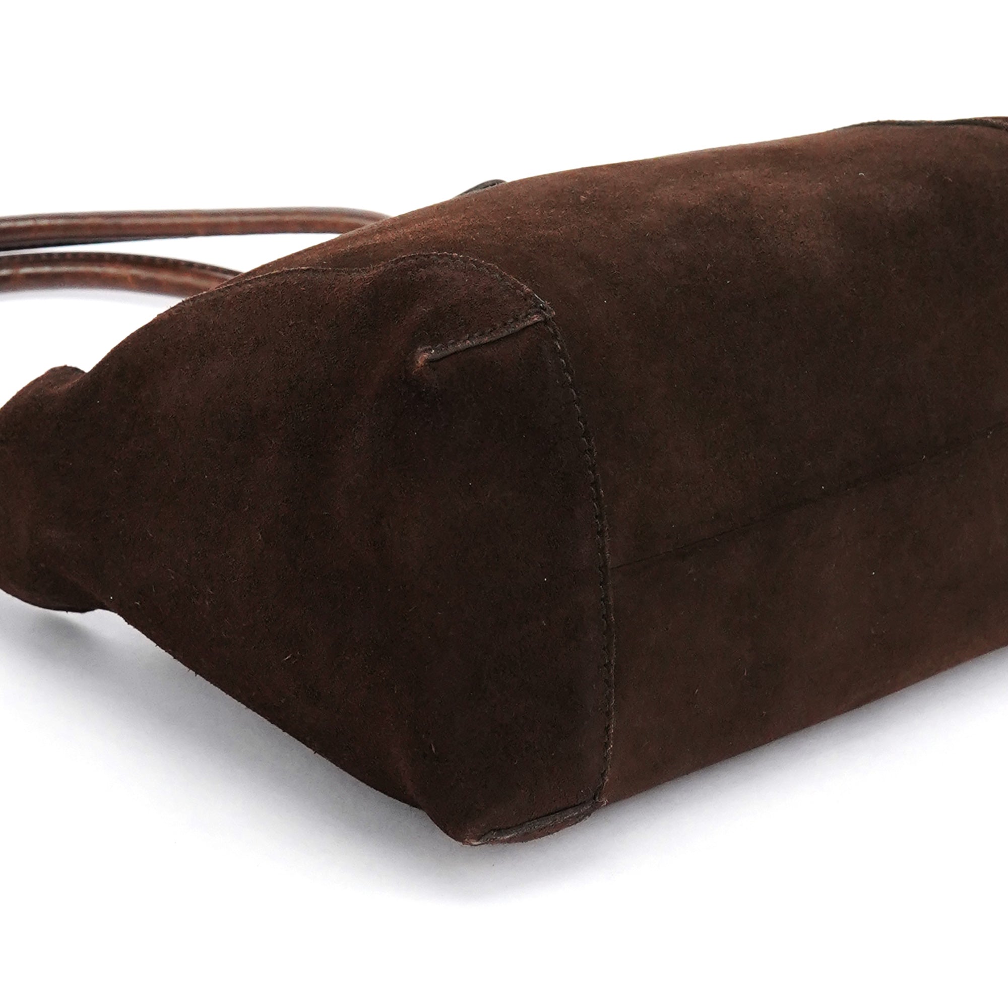 101333 Brown Suede Hobo Shoulder Bag