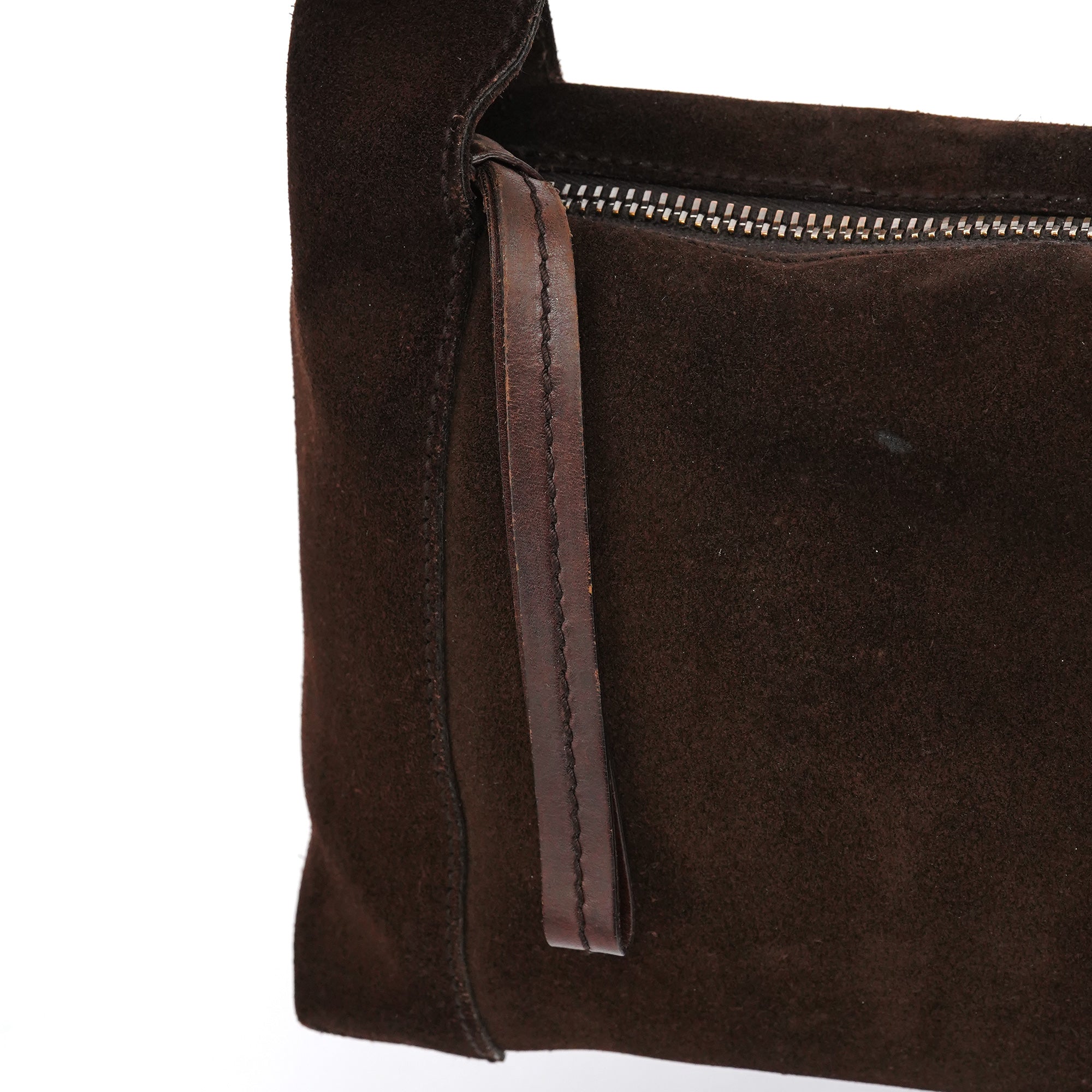 101333 Brown Suede Hobo Shoulder Bag