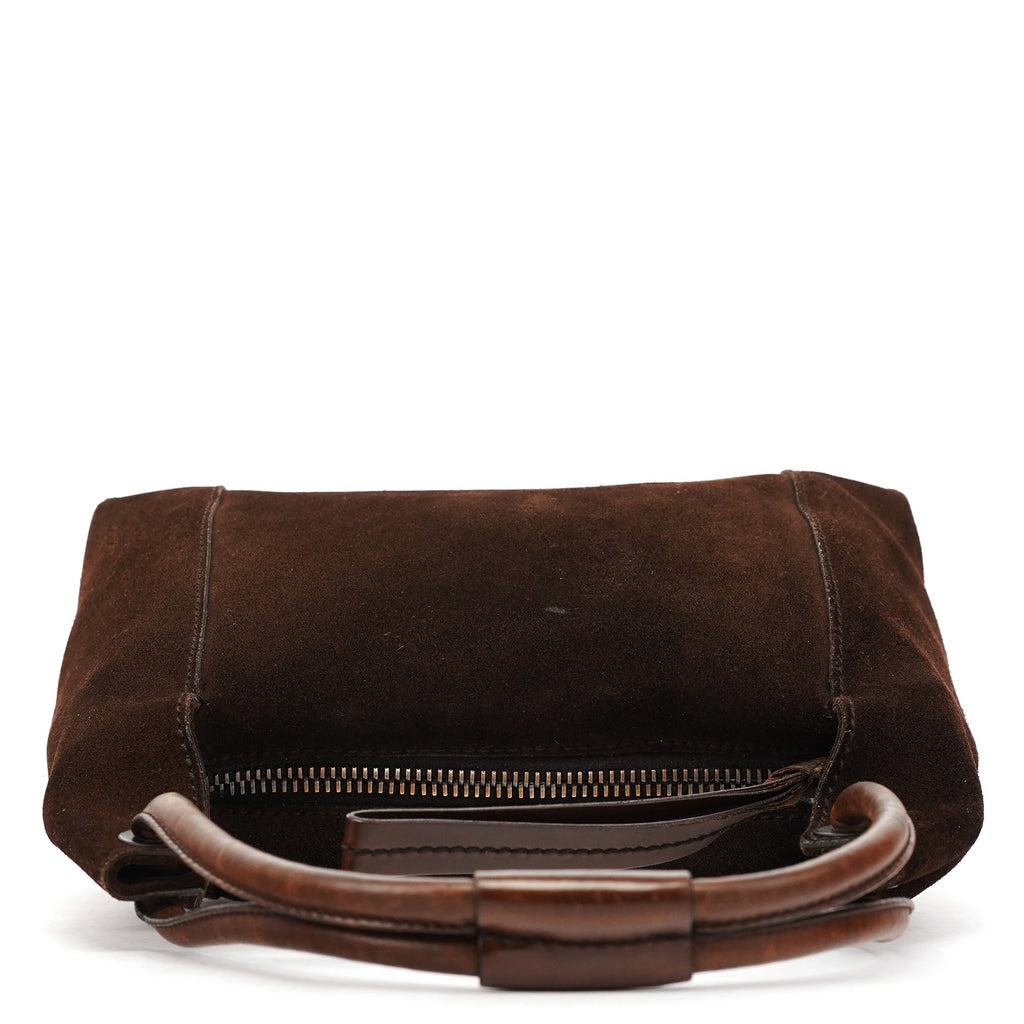 101333 Brown Suede Hobo Shoulder Bag