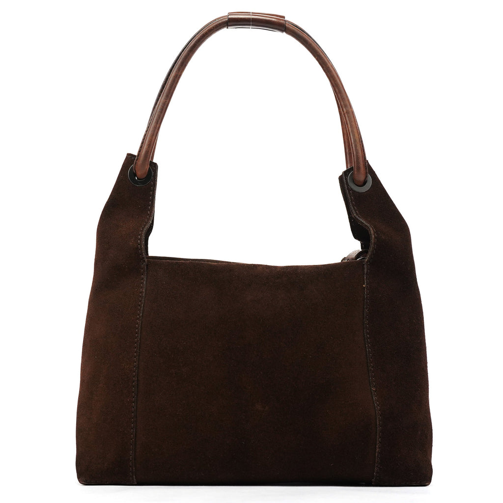 101333 Brown Suede Hobo Shoulder Bag