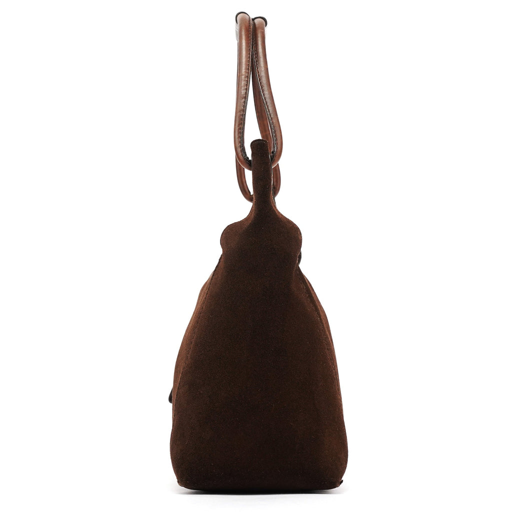 101333 Brown Suede Hobo Shoulder Bag