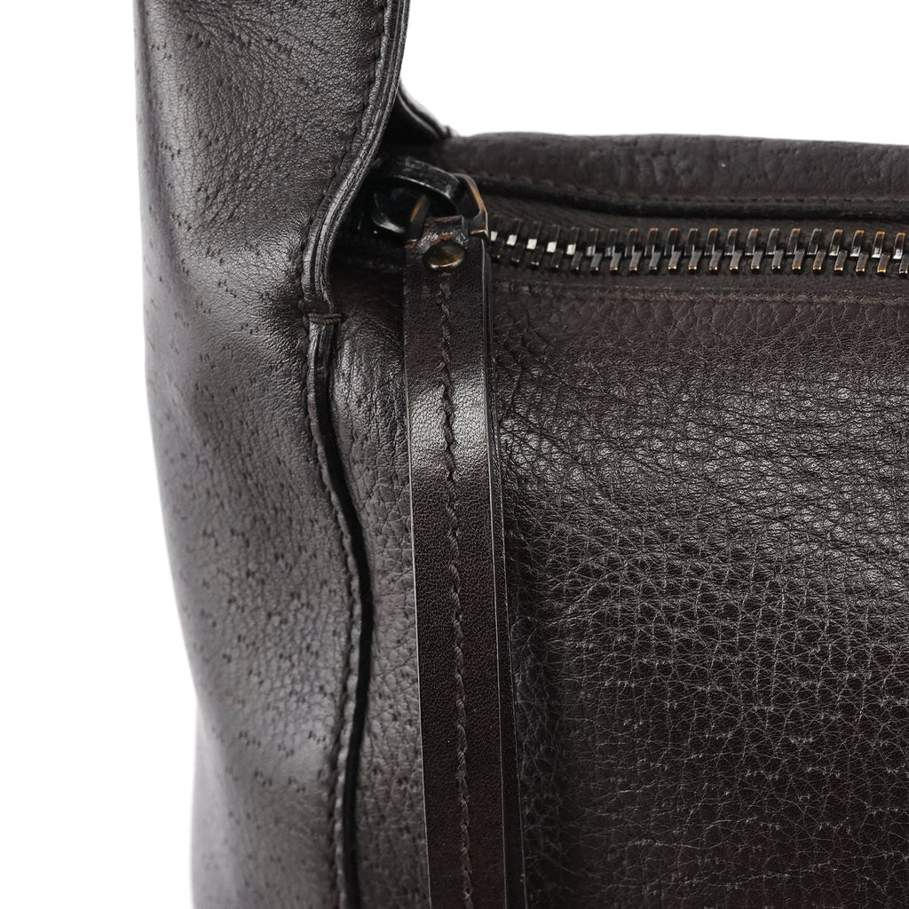 101333 Dark Brown Leather Shoulder Bag