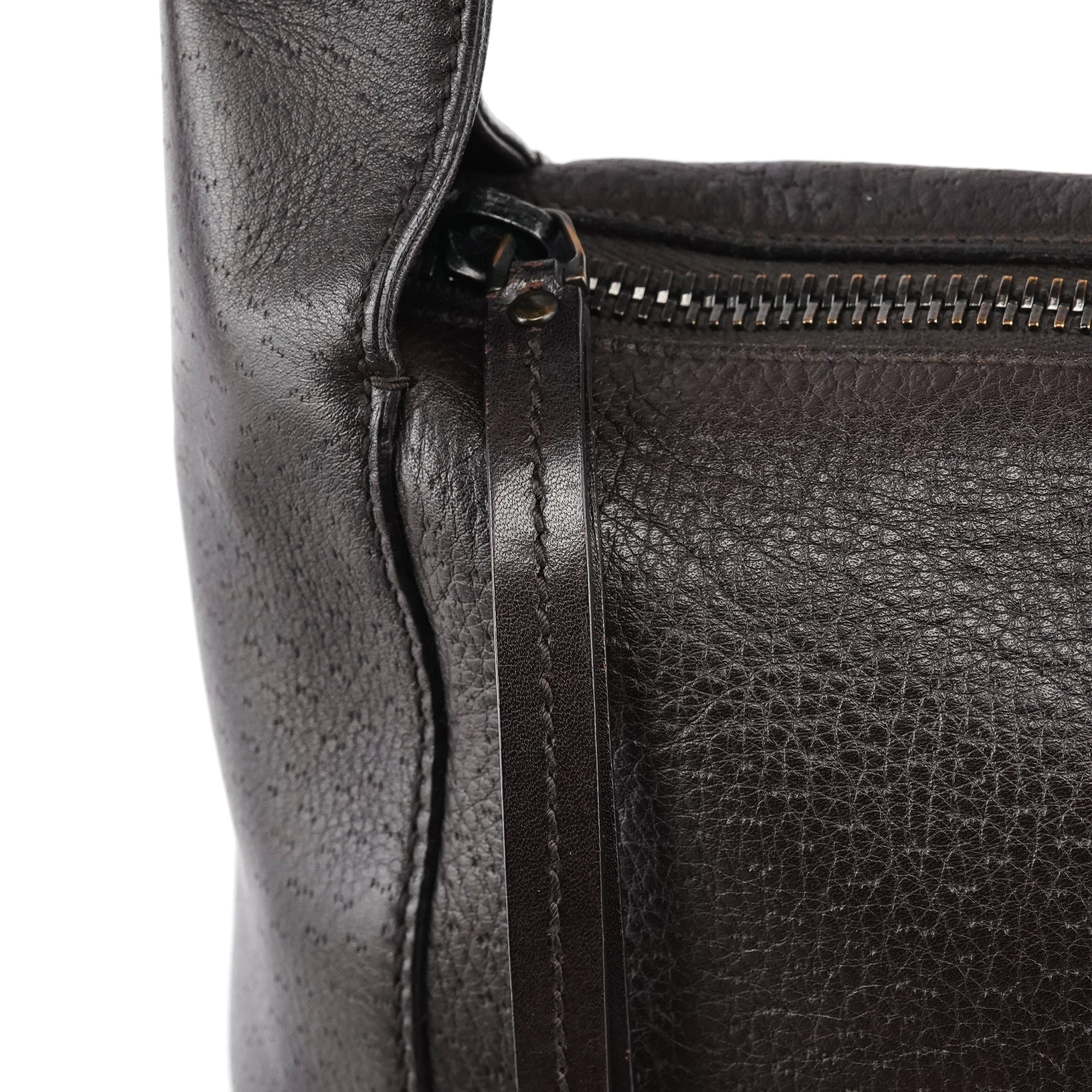 101333 Dark Brown Leather Shoulder Bag