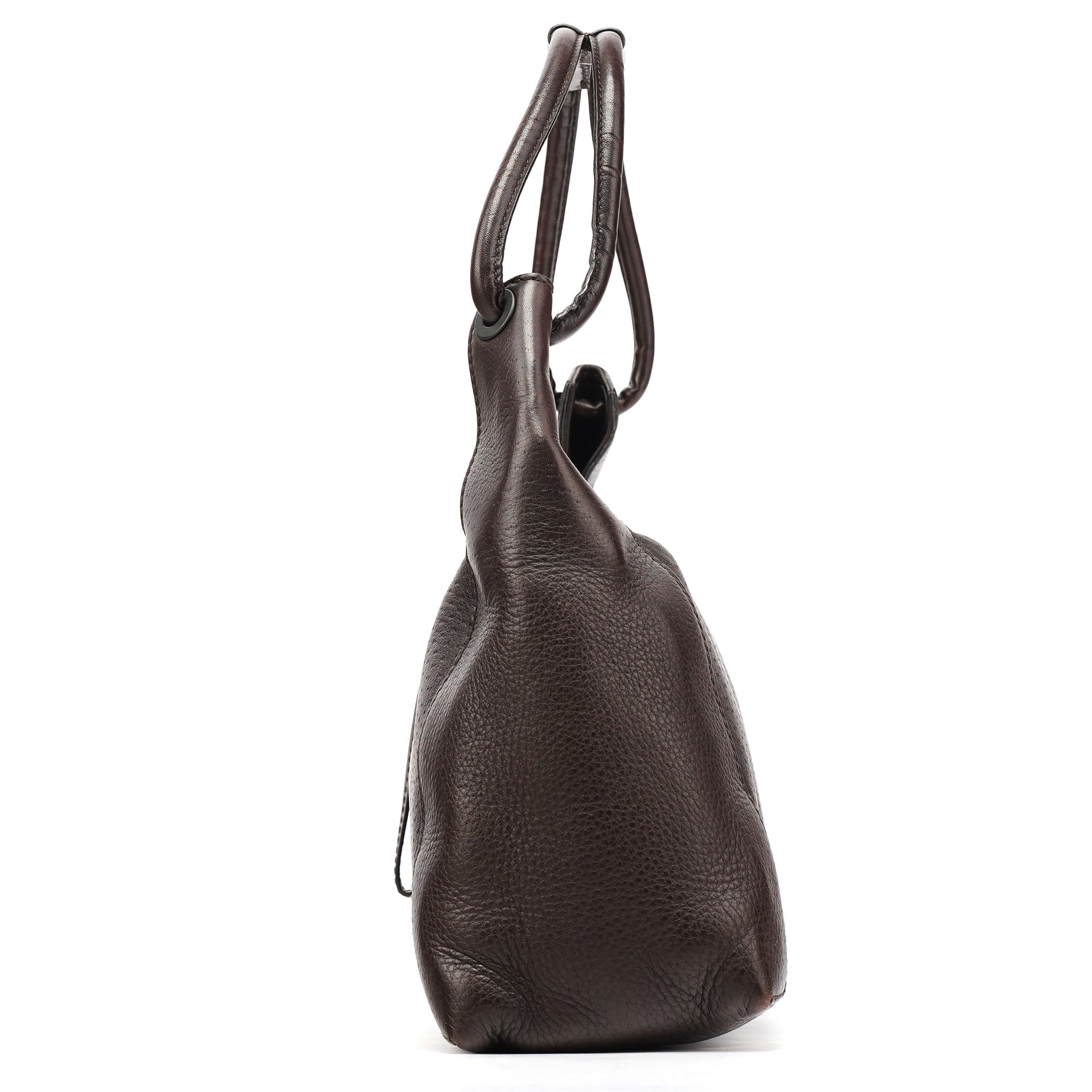 101333 Dark Brown Leather Shoulder Bag
