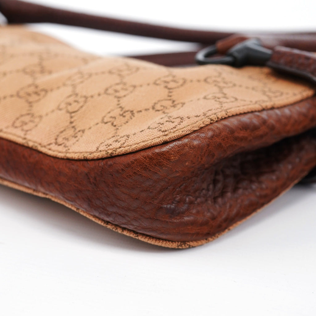 101345 Beige Brown GG Horsebit Tote Bag
