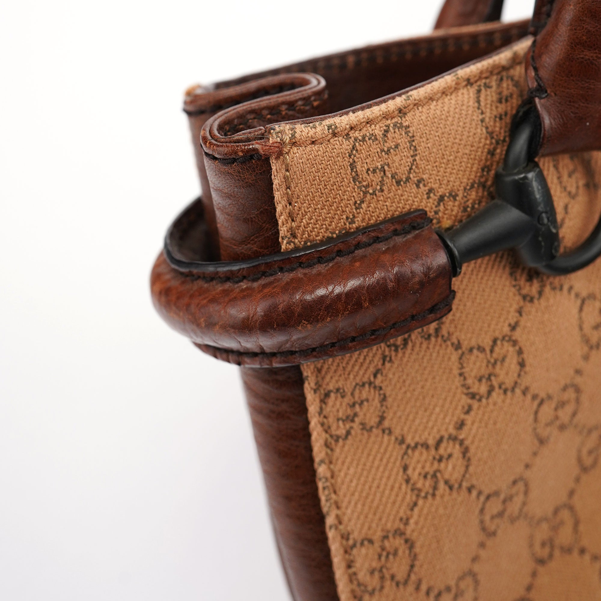 101345 Beige GG Horsebit Tote Bag