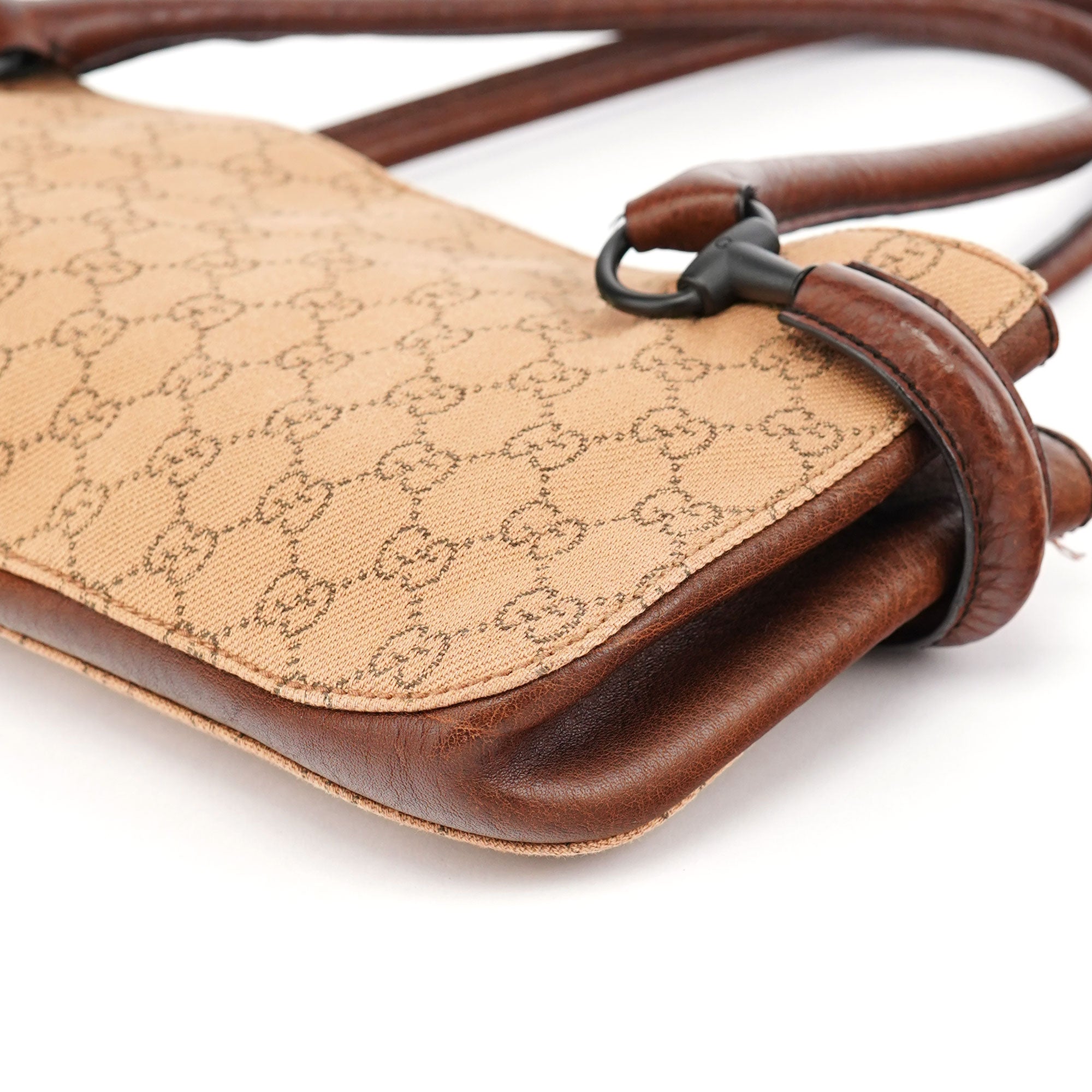 101345 Beige GG Horsebit Tote Bag