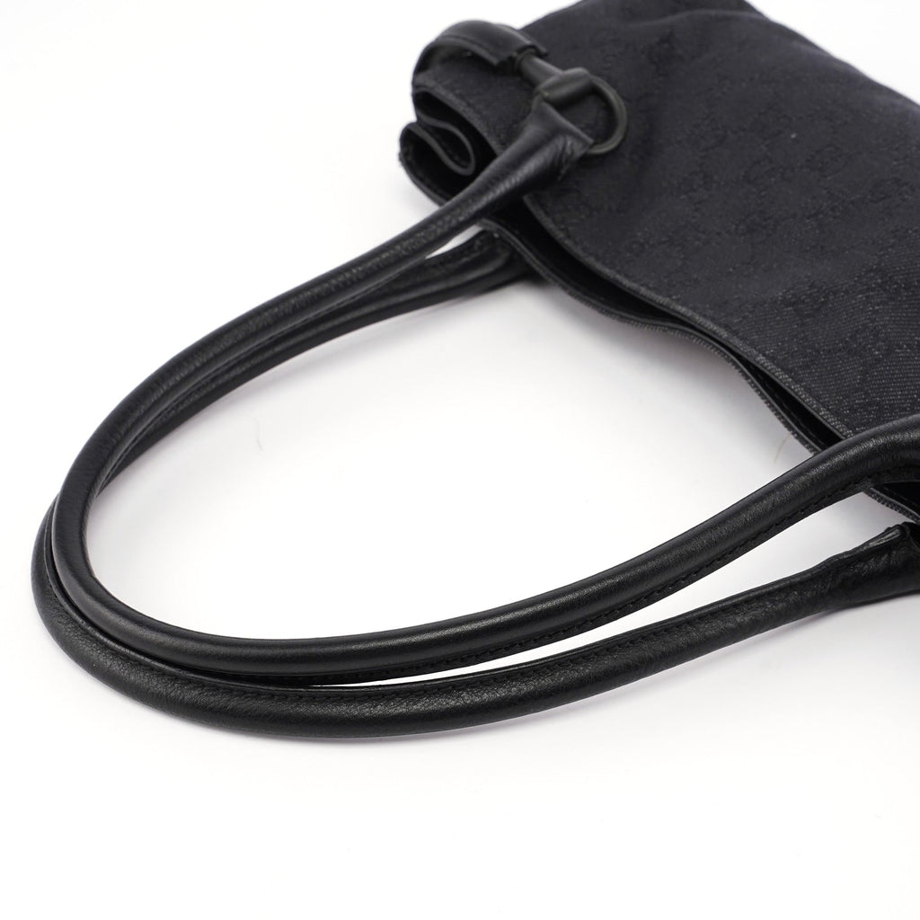 101345 Black GG Horsebit Tote