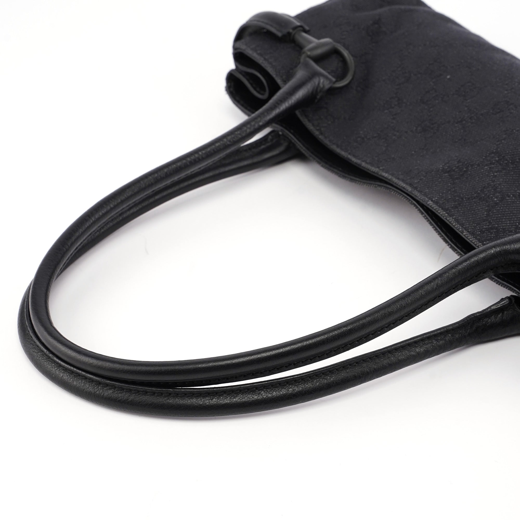 101345 Black GG Horsebit Tote