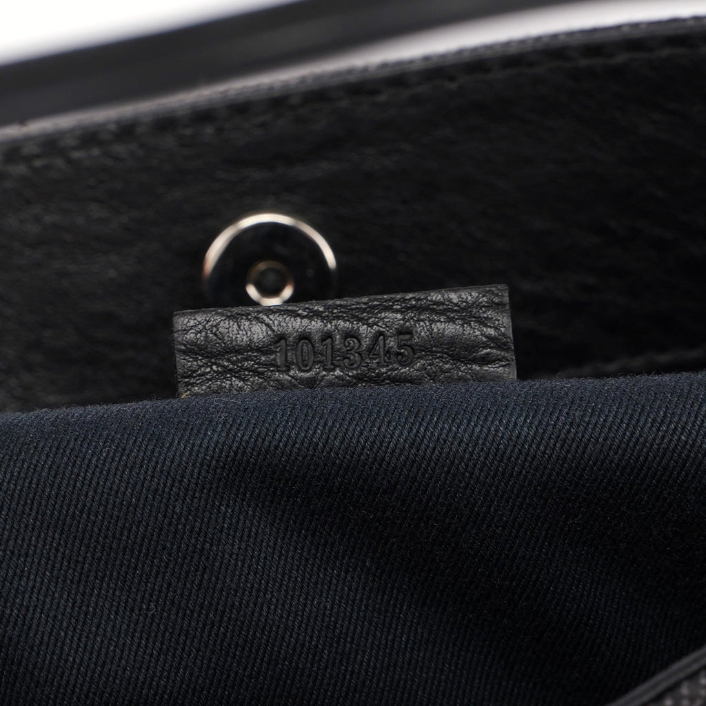 101345 Black GG Horsebit Tote
