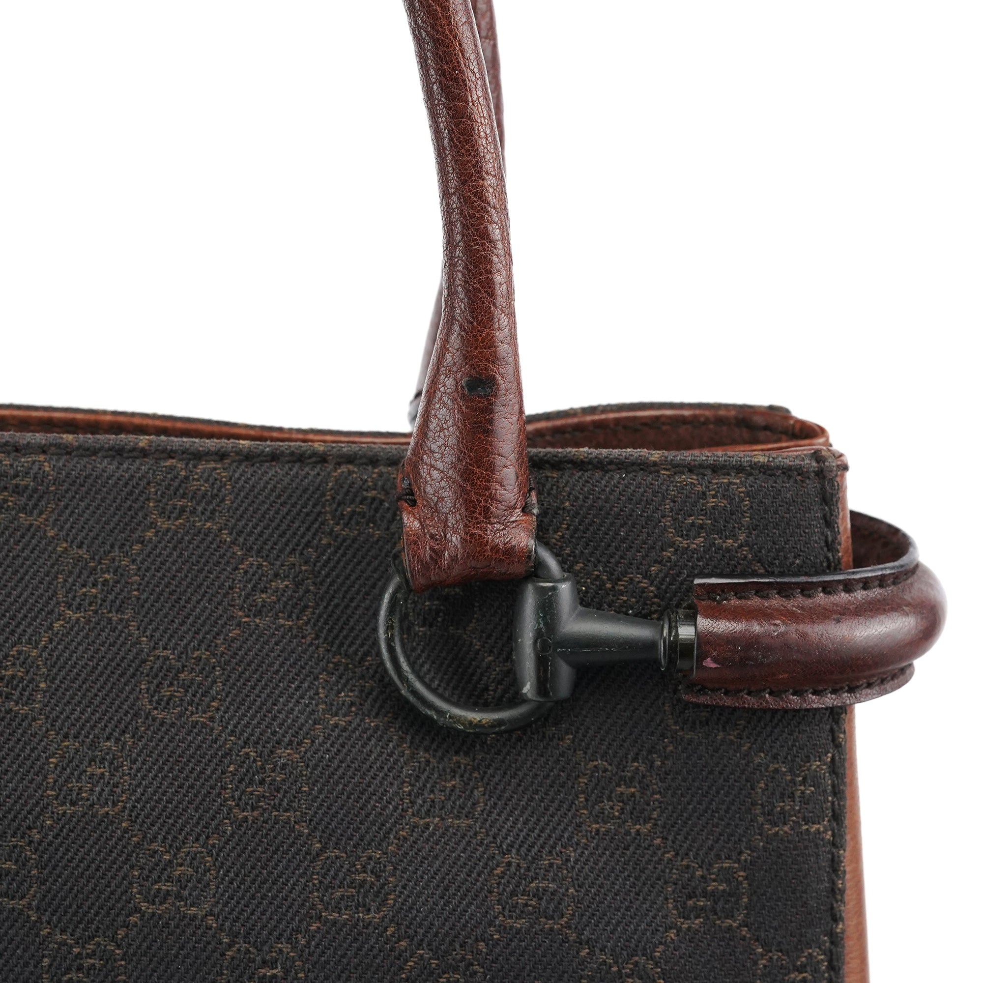 101345 Brown GG Horsebit Tote Bag