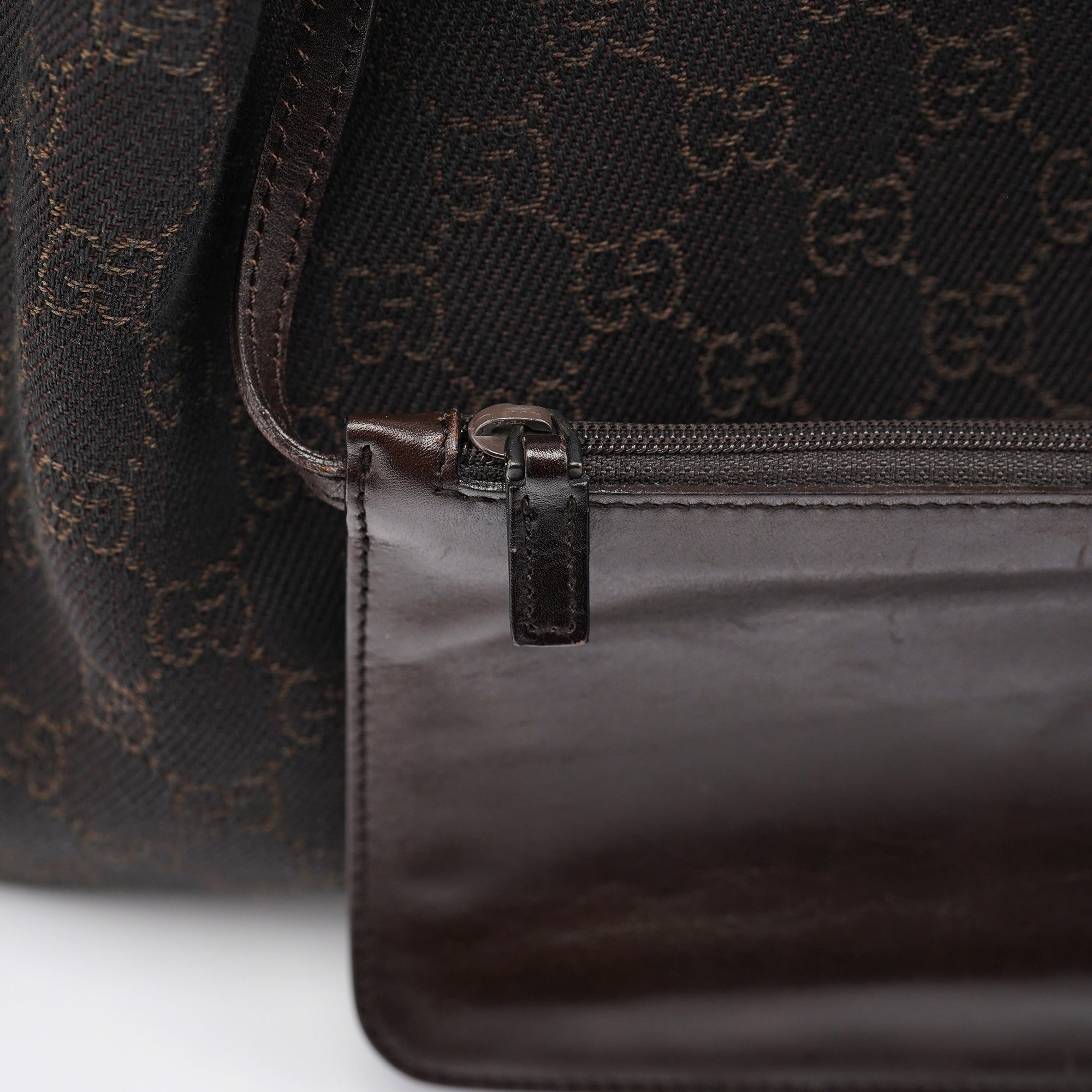 101919 Brown GG Leather Tote Bag