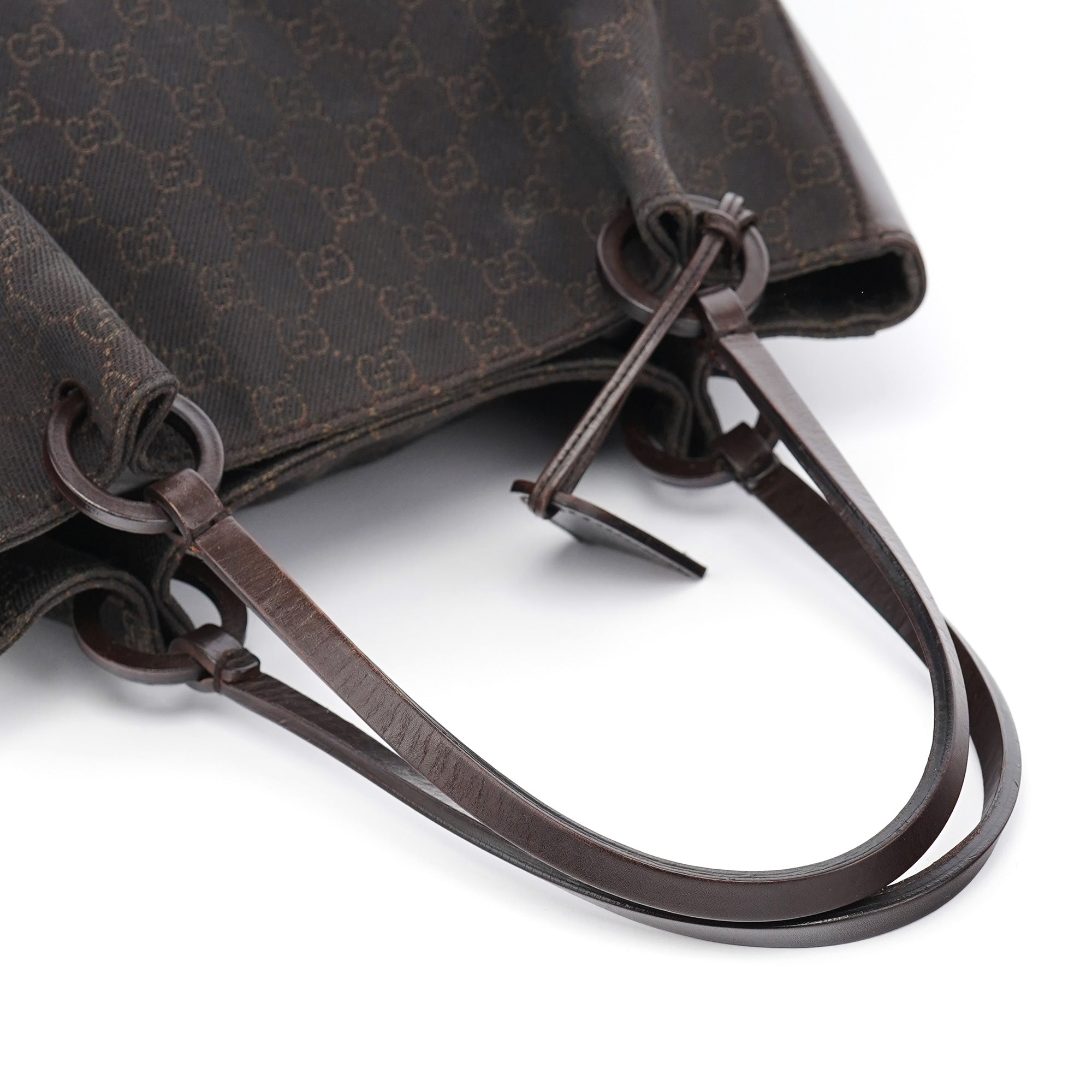 101919 Brown GG Leather Tote Bag