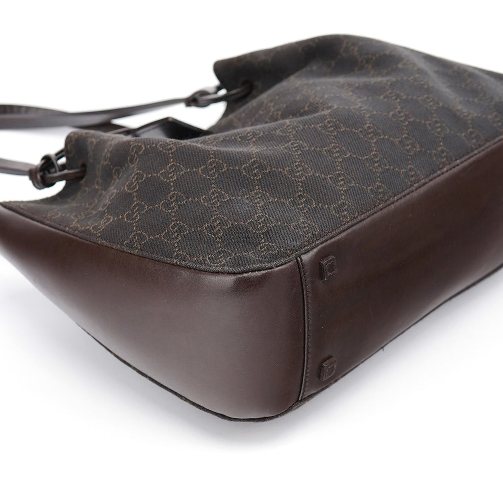 101919 Brown GG Leather Tote Bag