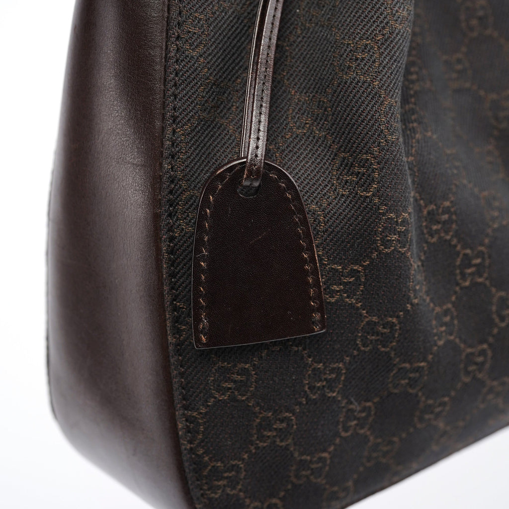 101919 Brown GG Leather Tote Bag