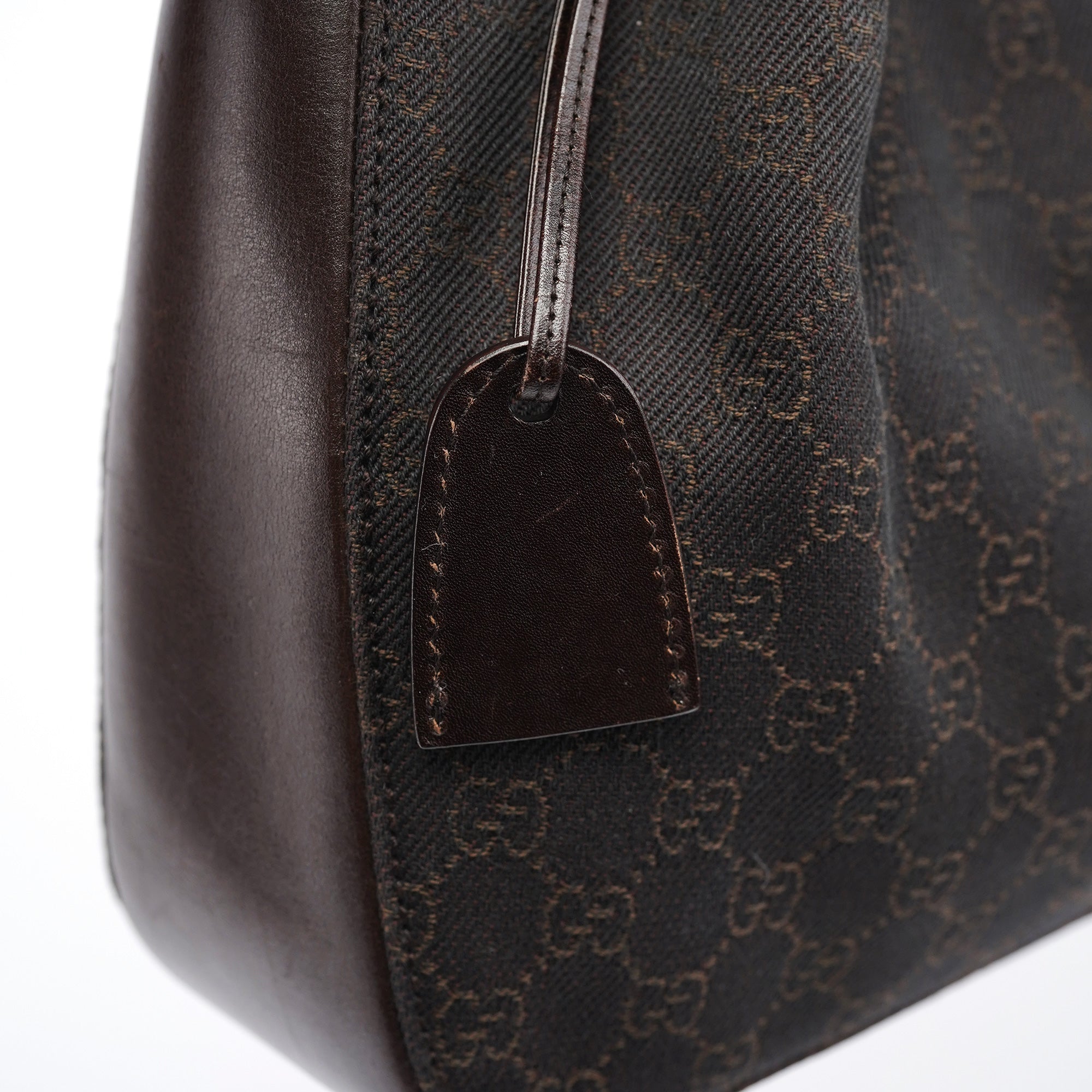 101919 Brown GG Leather Tote Bag