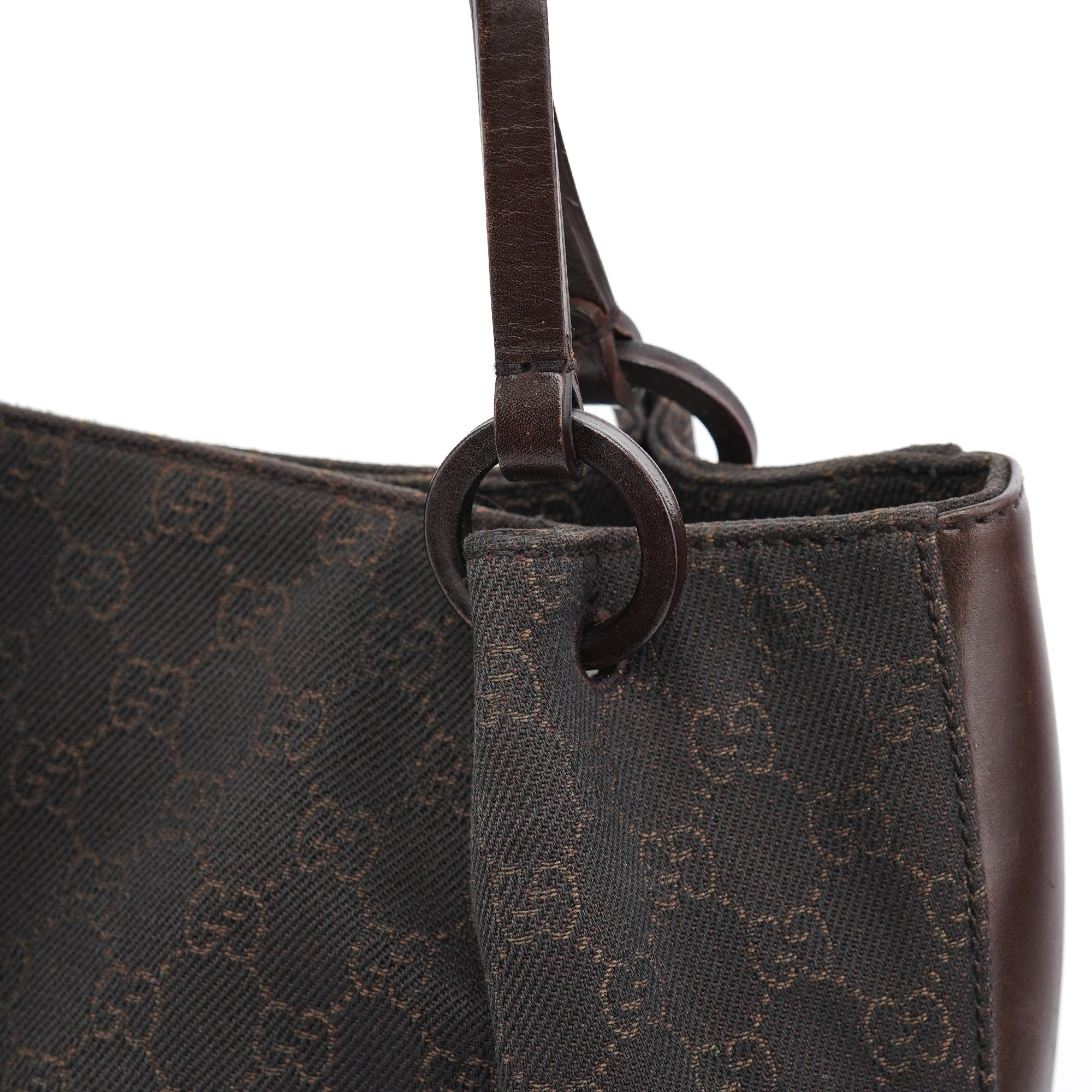 101919 Brown GG Leather Tote Bag