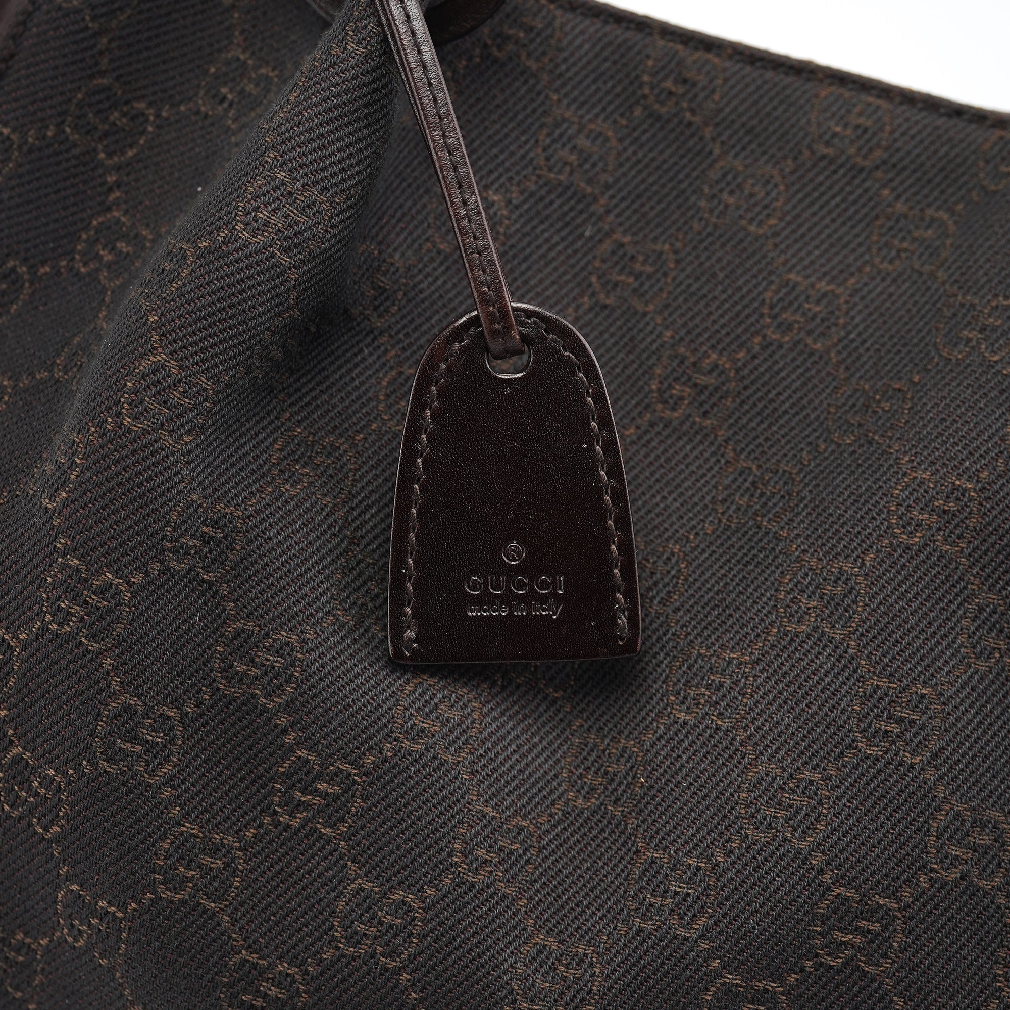 101919 Brown GG Leather Tote Bag