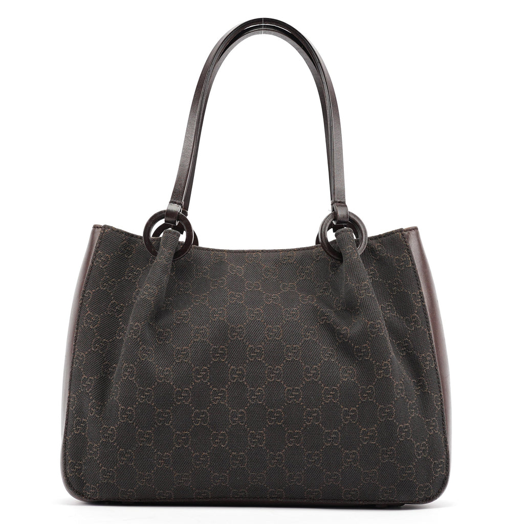 101919 Brown GG Leather Tote Bag
