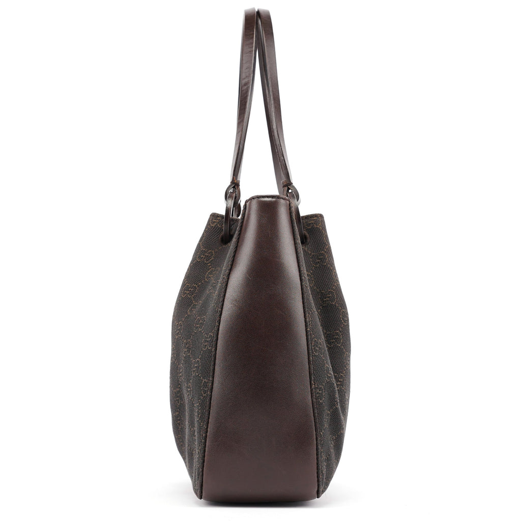 101919 Brown GG Leather Tote Bag