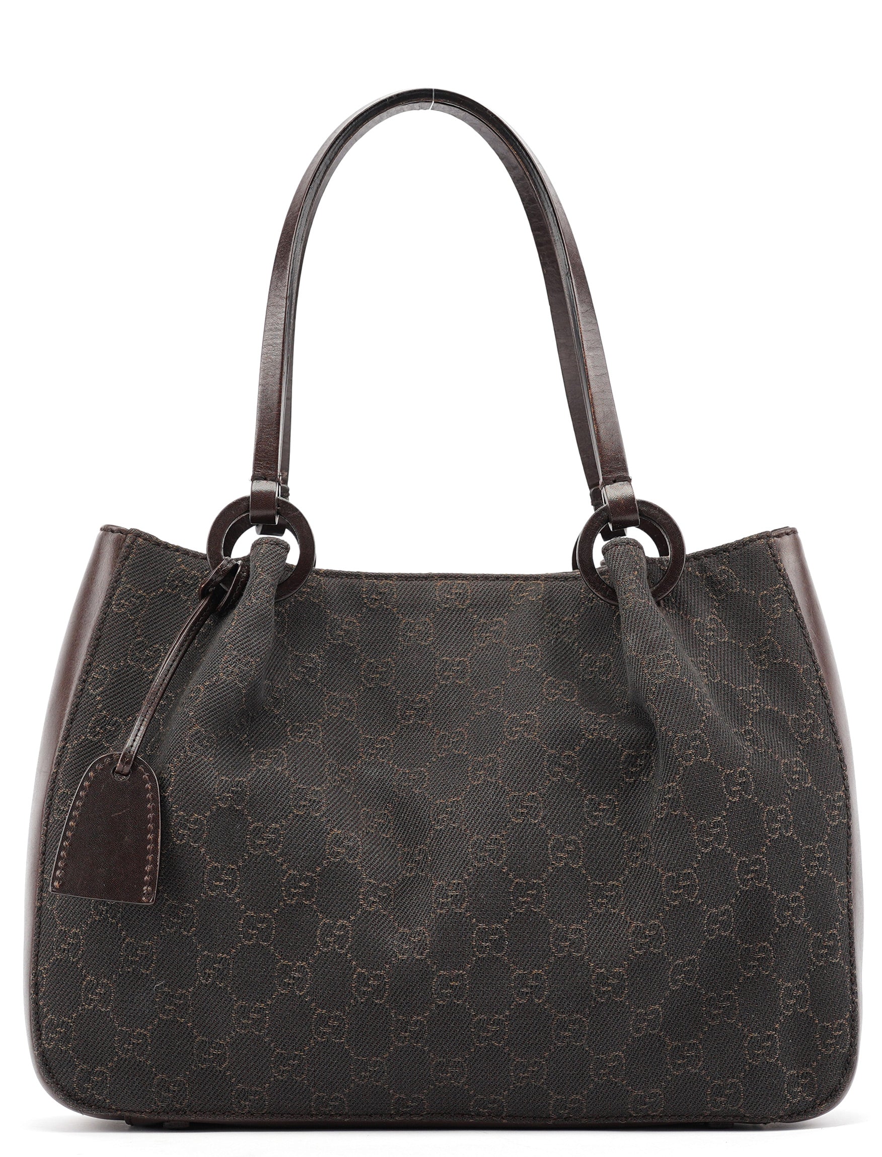 101919 Brown GG Leather Tote Bag