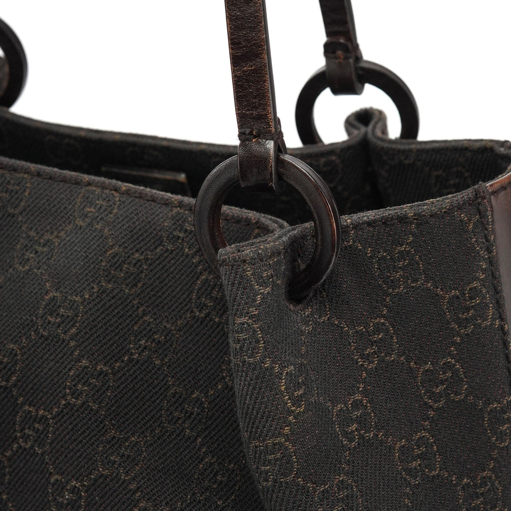 101919 Brown GG Leather Tote Bag