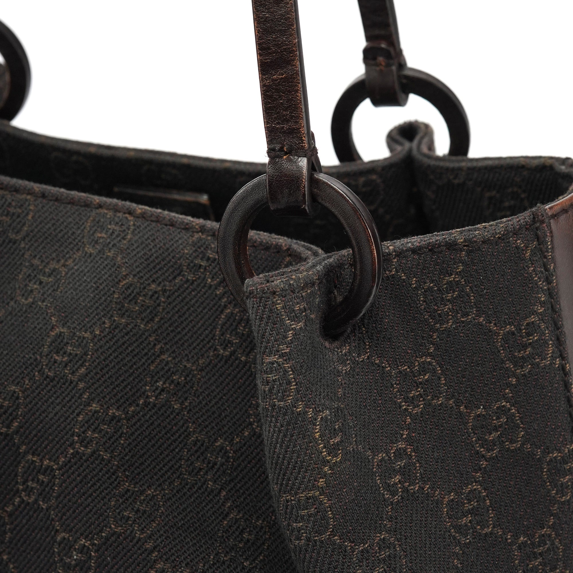 101919 Brown GG Leather Tote Bag