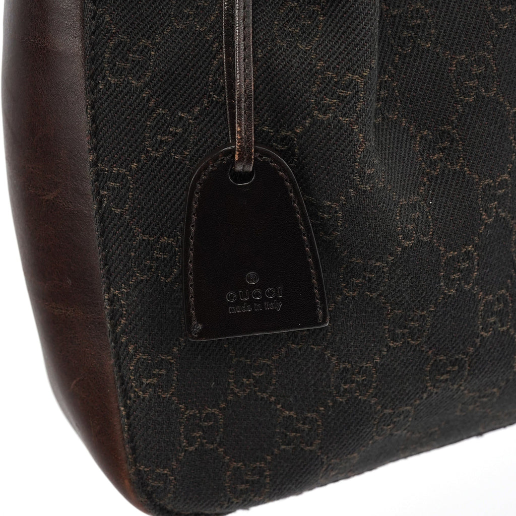 101919 Brown GG Leather Tote Bag