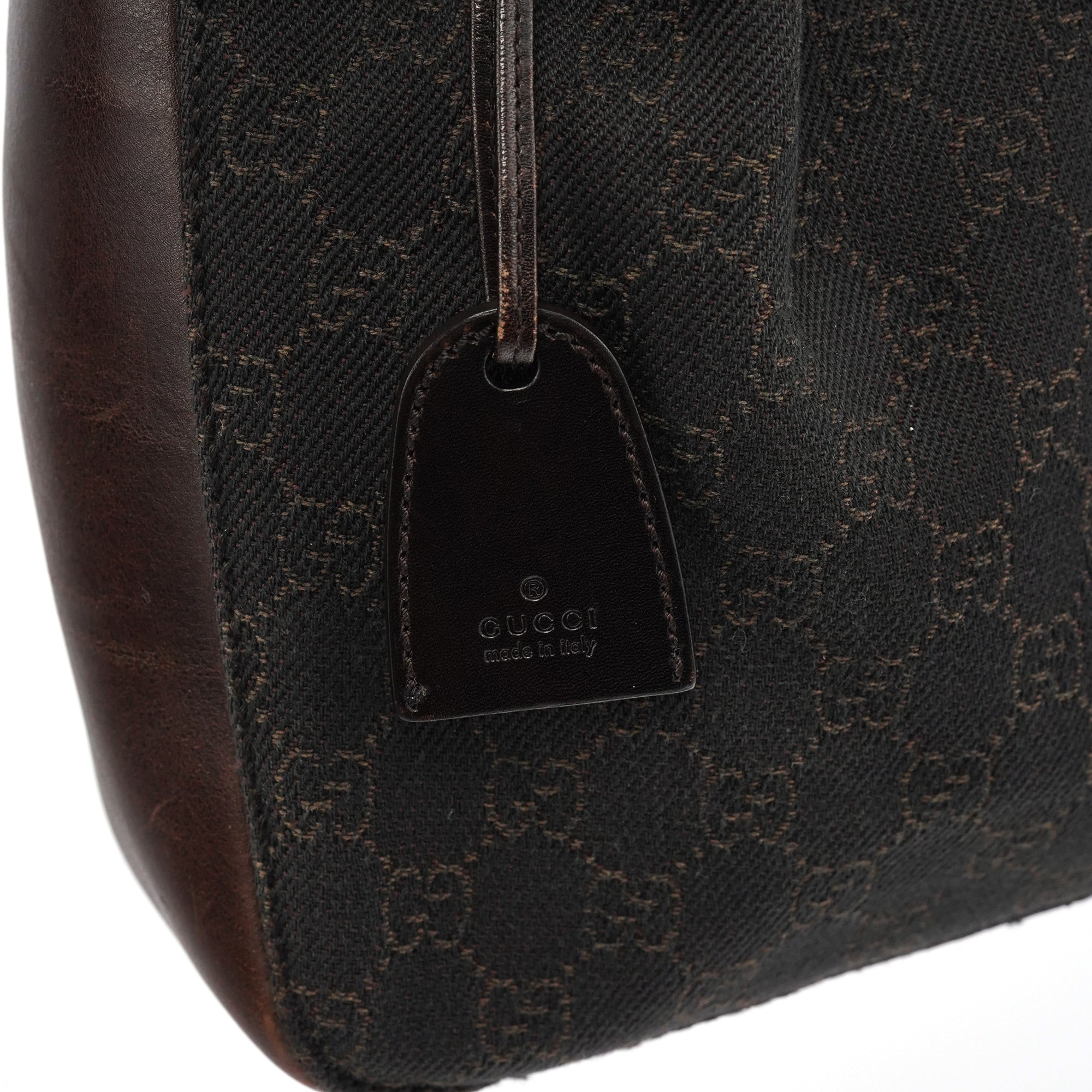 101919 Brown GG Leather Tote Bag