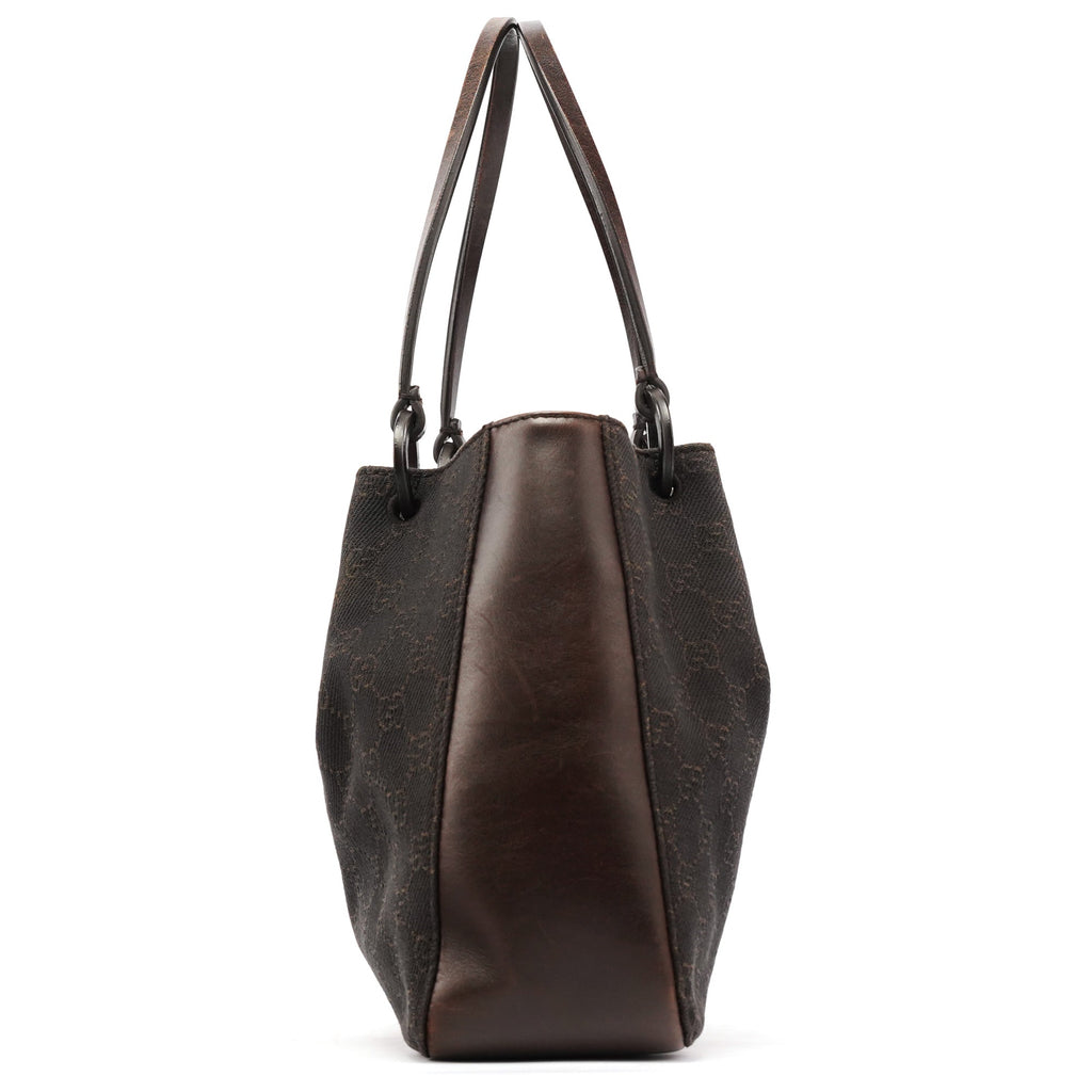 101919 Brown GG Leather Tote Bag