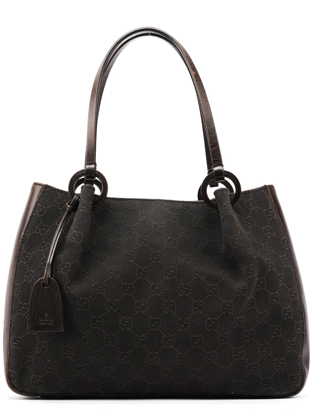 101919 Brown GG Leather Tote Bag
