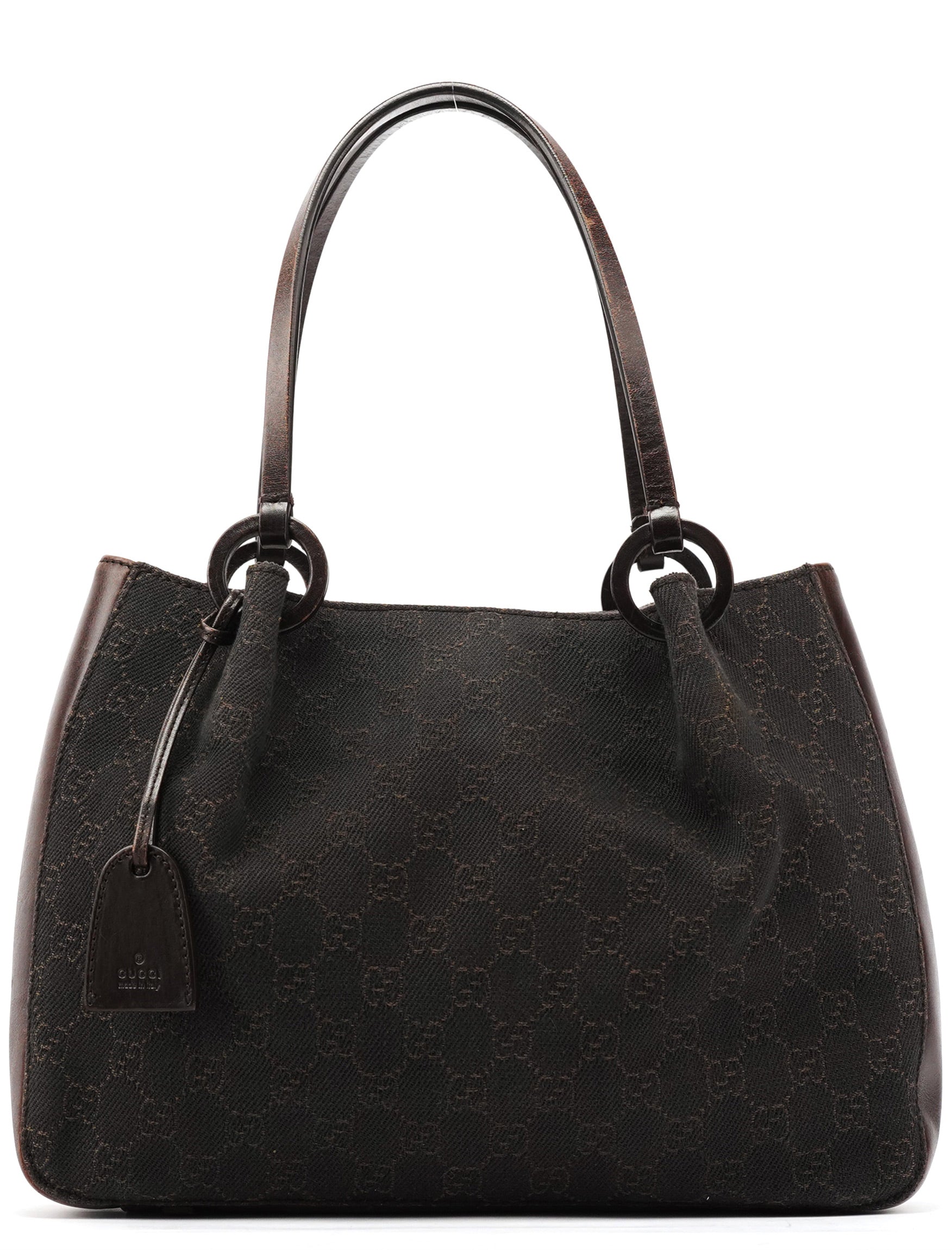 101919 Brown GG Leather Tote Bag