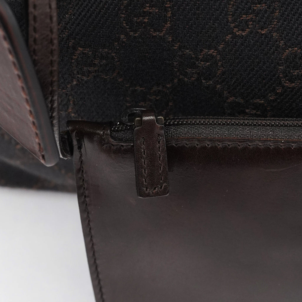 101919 Brown GG Leather Tote Bag