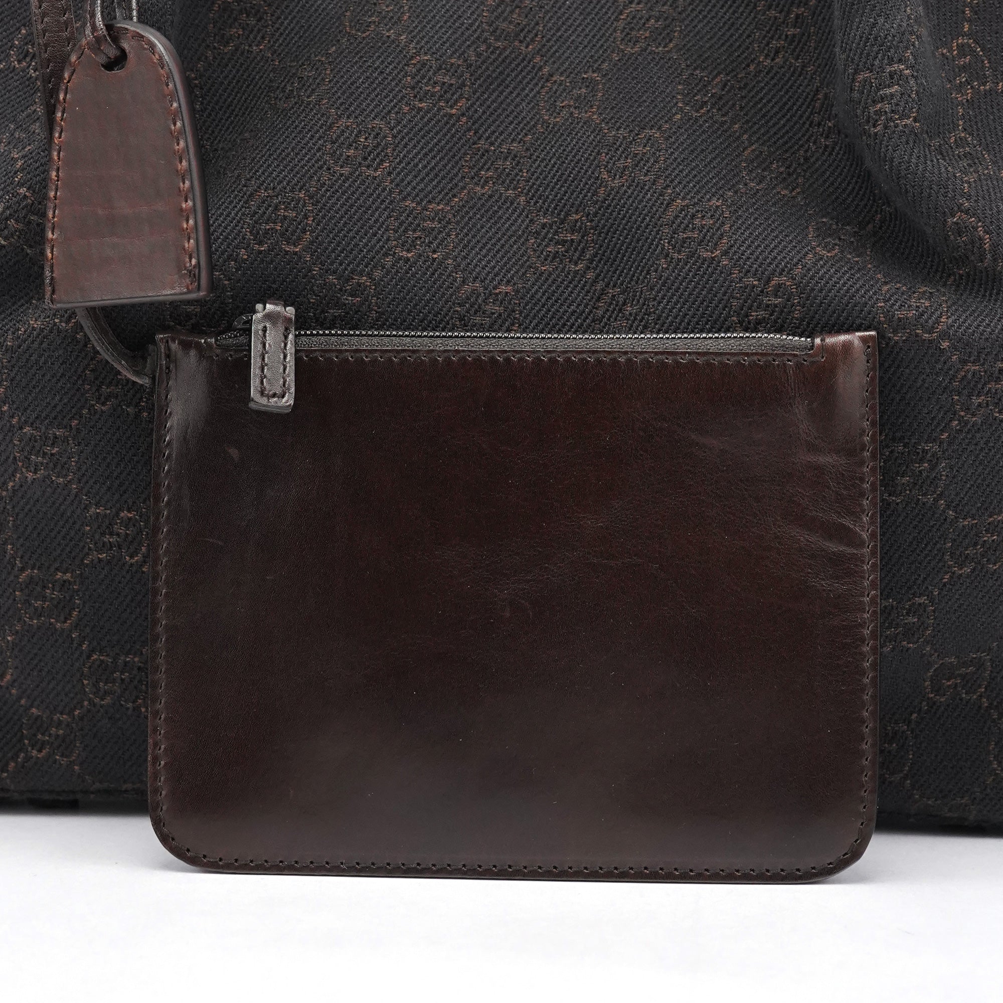 101919 Brown GG Leather Tote Bag