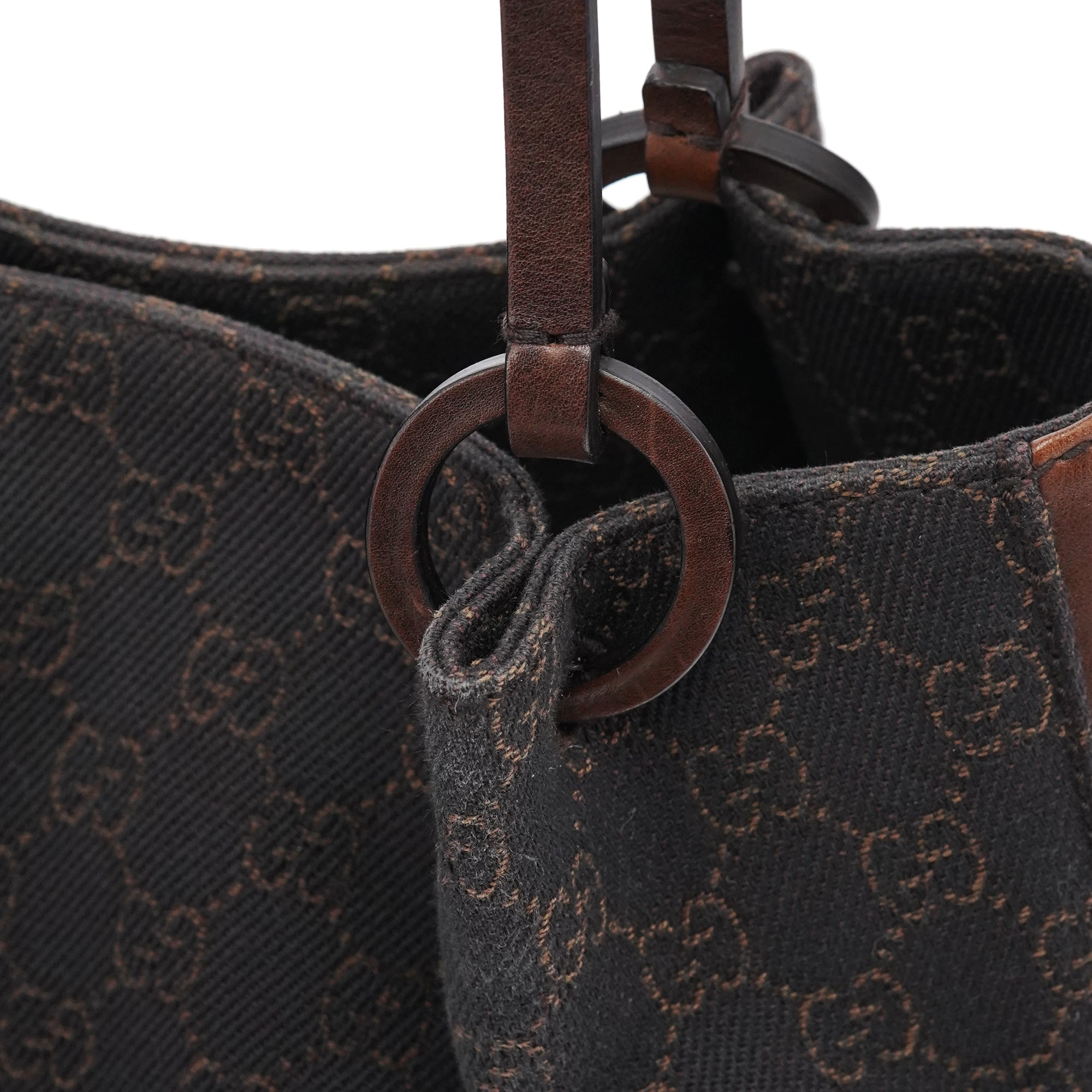 101919 Brown GG Leather Tote Bag