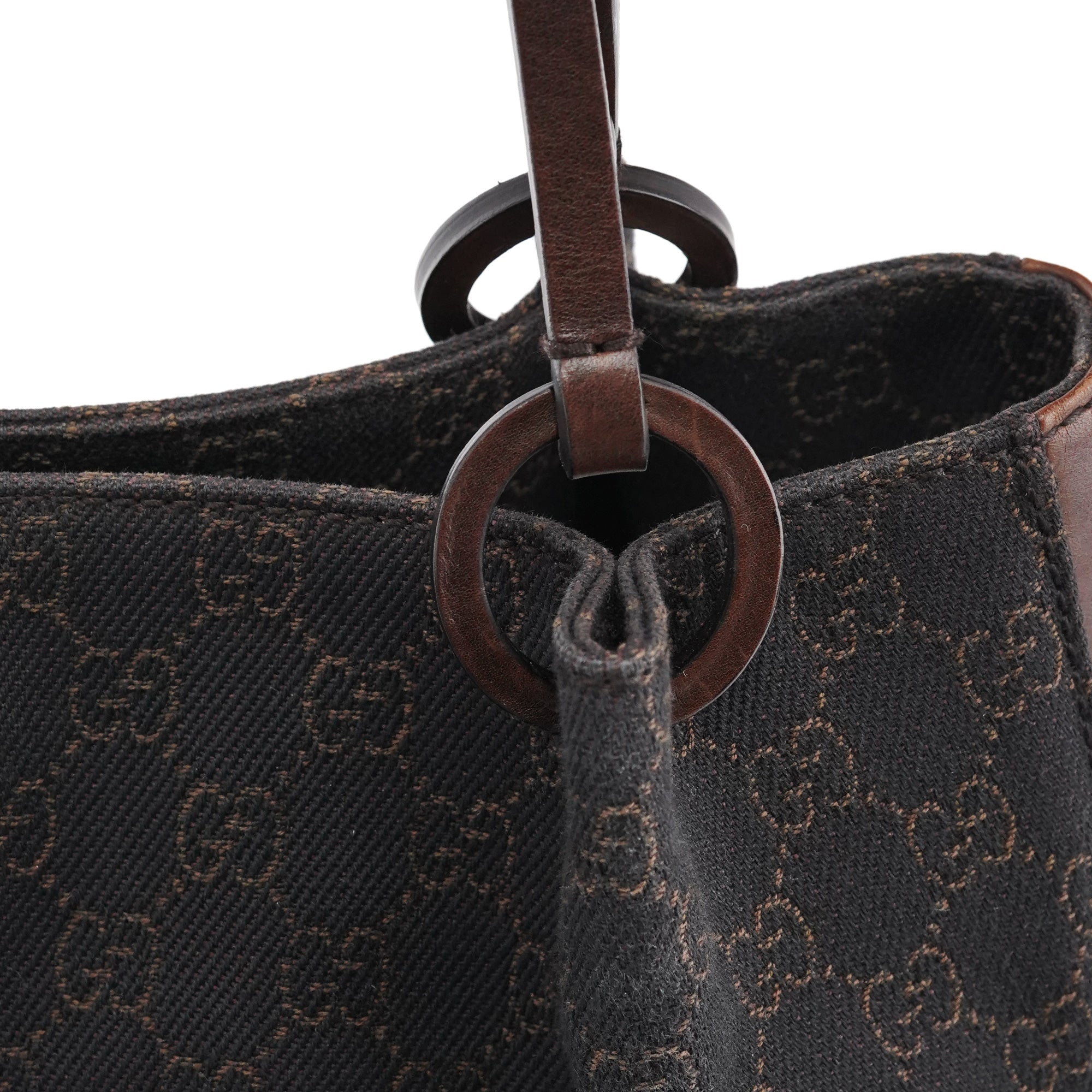101919 Brown GG Leather Tote Bag
