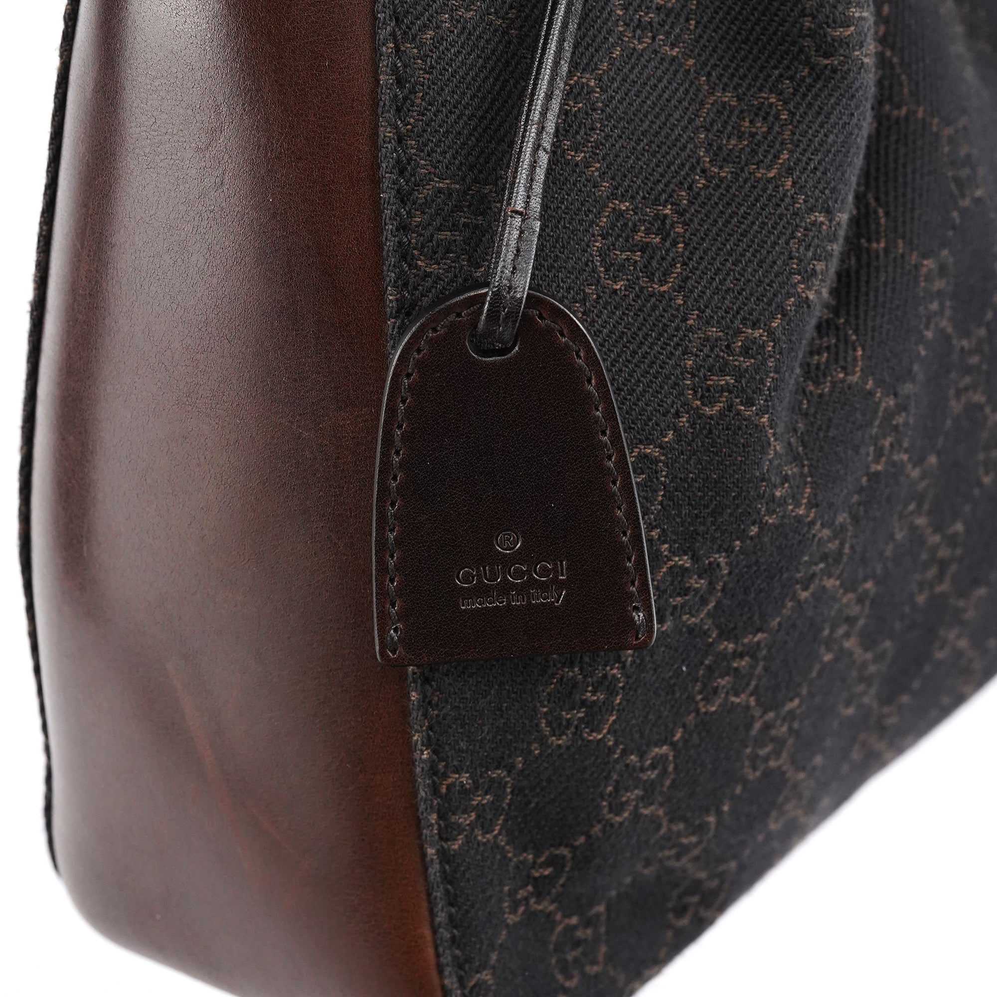 101919 Brown GG Leather Tote Bag