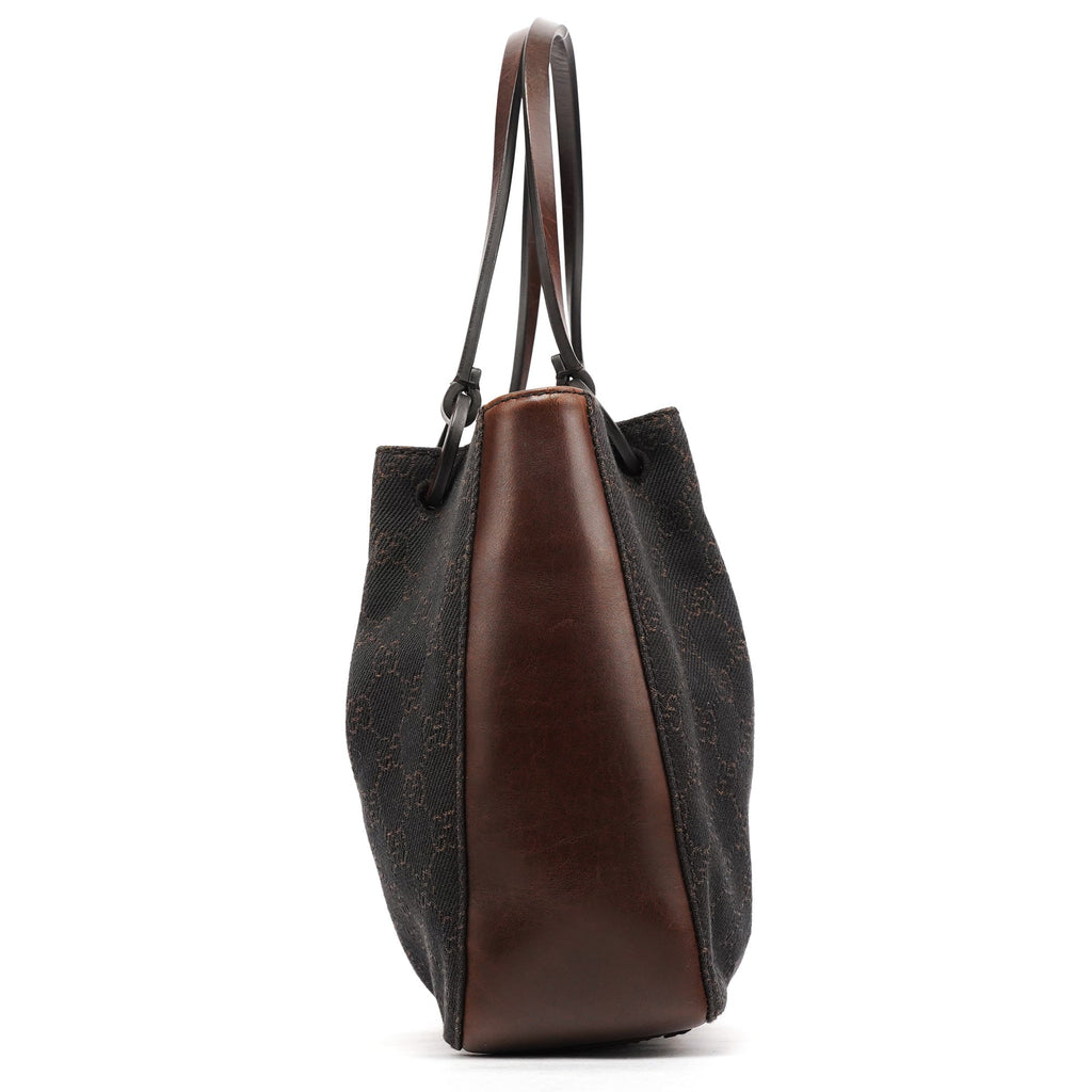 101919 Brown GG Leather Tote Bag