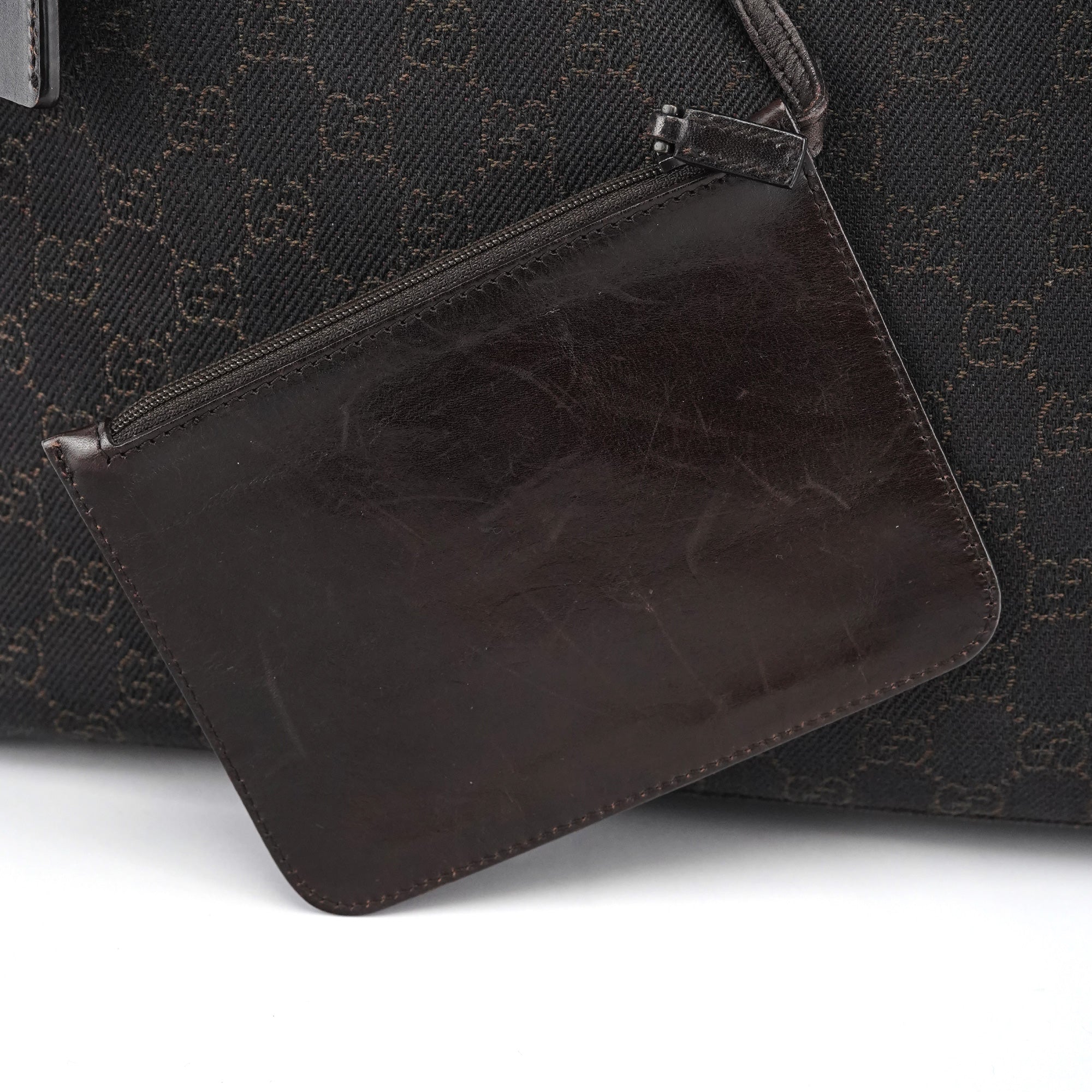 101920 Brown GG Leather Tote Bag