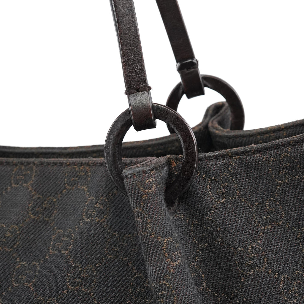 101920 Brown GG Leather Tote Bag