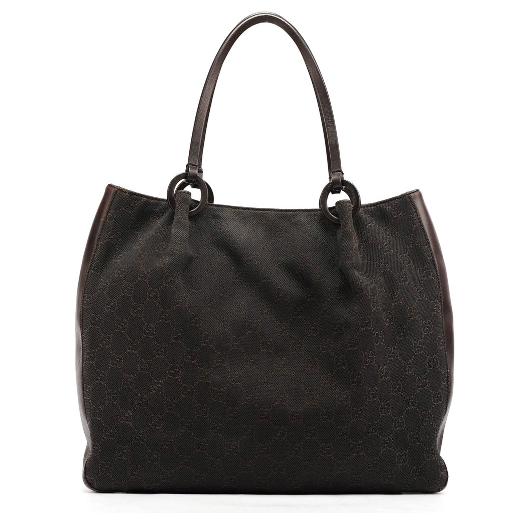 101920 Brown GG Leather Tote Bag