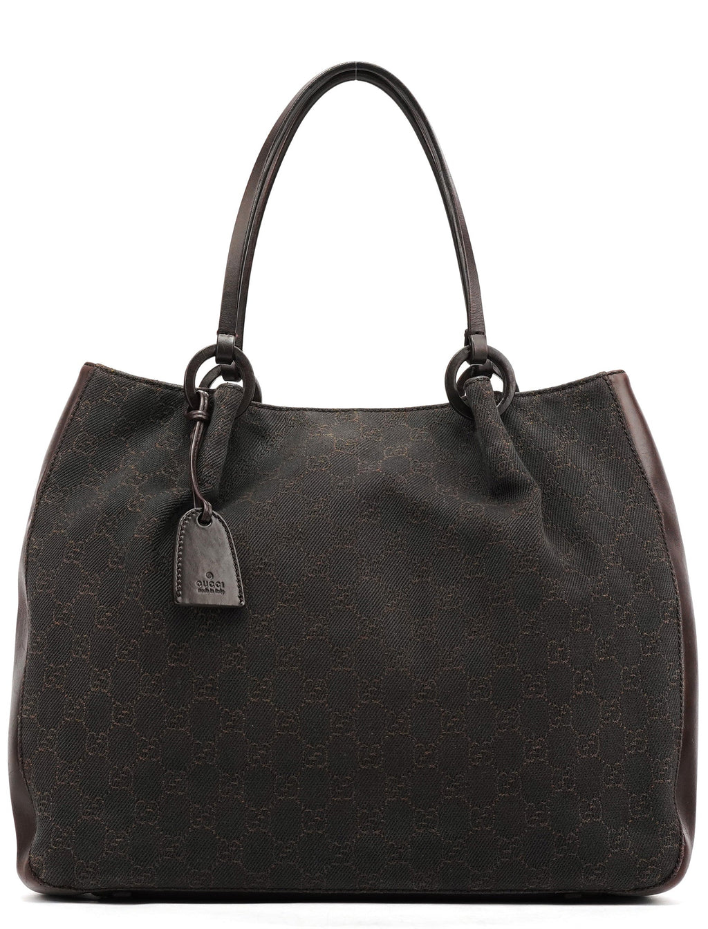 101920 Brown GG Leather Tote Bag